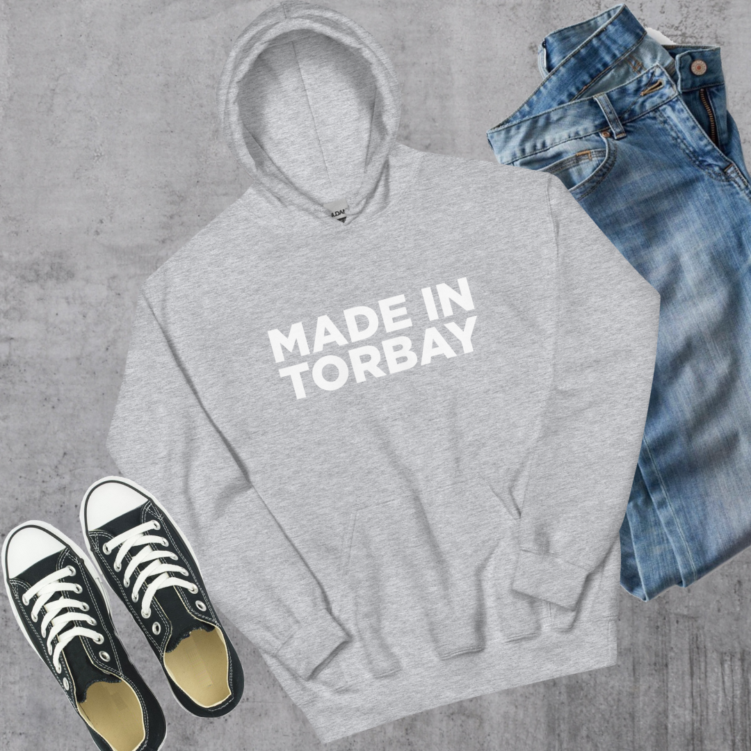 Made in Torbay Hoodie Sport Grey Canadian City Apparel