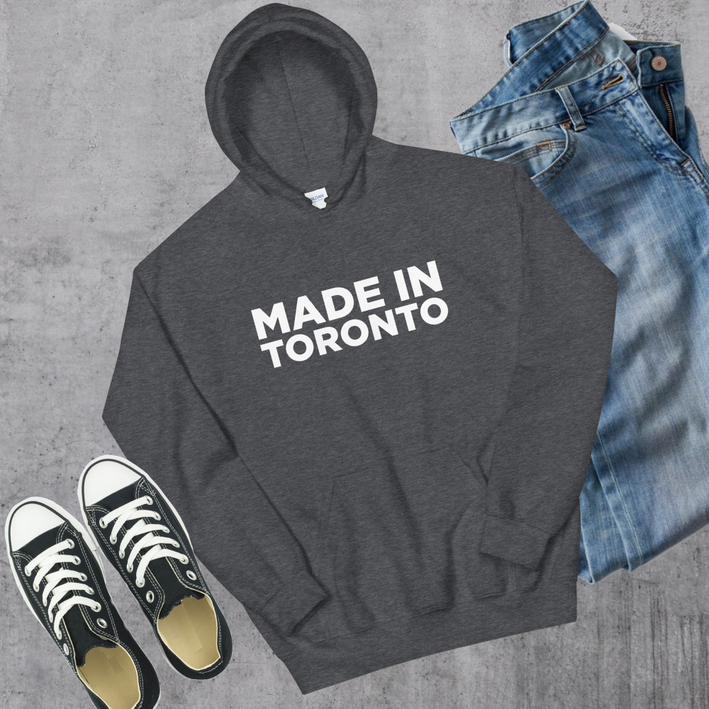 Made in Toronto Hoodie Dark Heather Canadian City Apparel Toronto