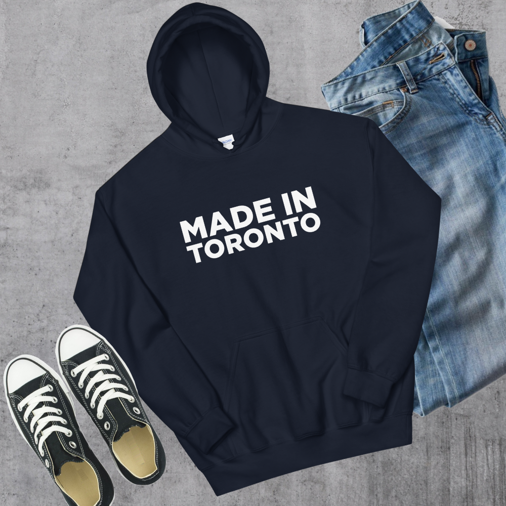 Made in Toronto Hoodie Navy Canadian City Apparel Toronto