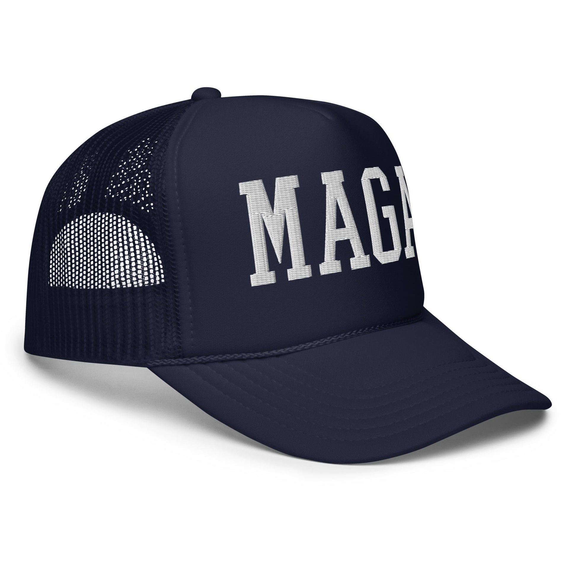 MAGA Make America Great Again Block Embroidered Foam Trucker Hat Capital Crowns Conservative LADs Trucker Hats