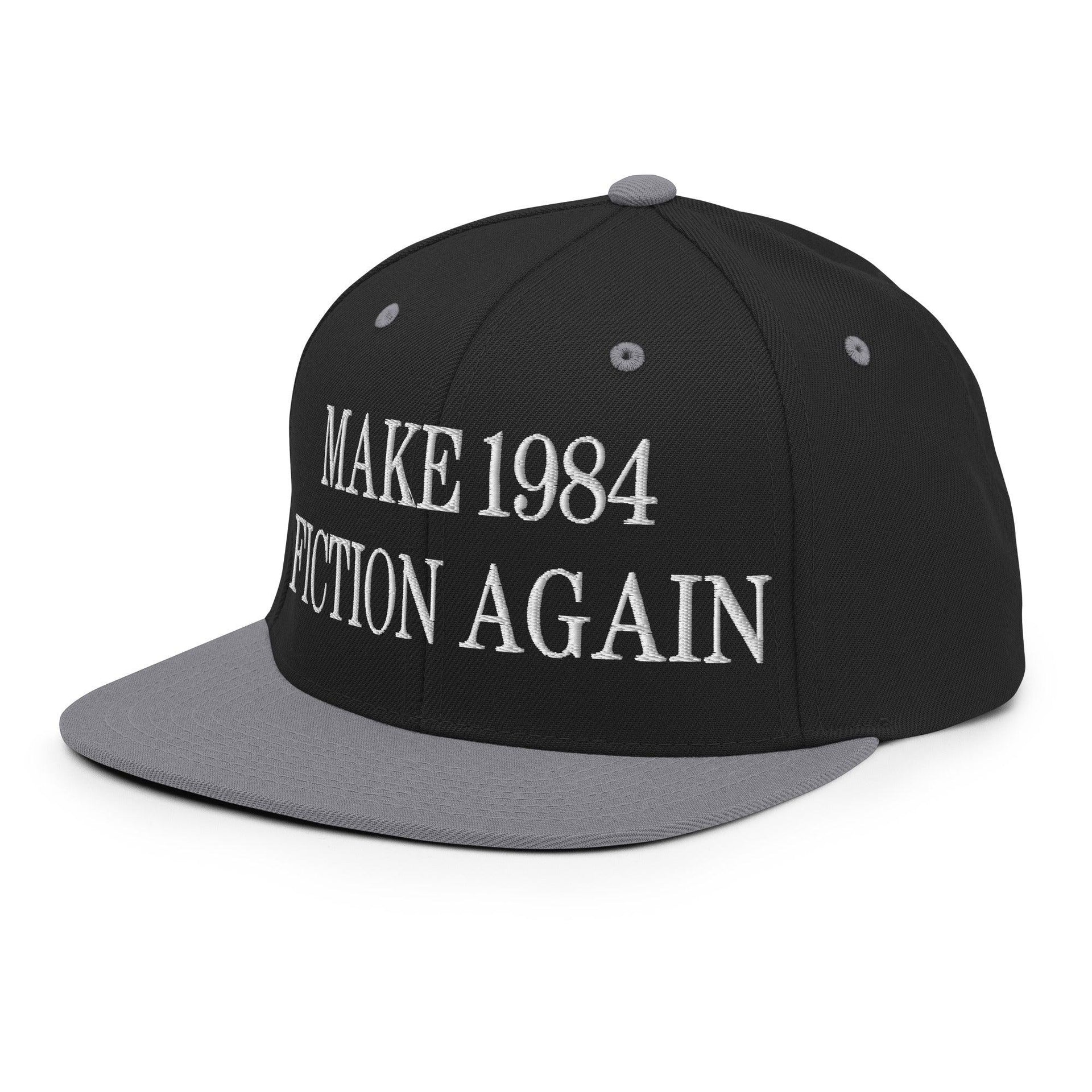 Make 1984 Fiction Again Embroidered Flat Bill Brim Snapback Hat Capital Crowns Make Again