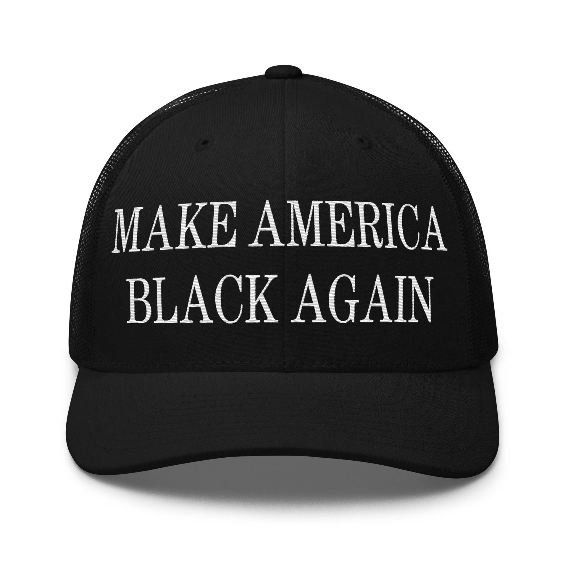 Make America Black Again Embroidered Mesh Trucker Hat Black Capital Crowns LADs Make Again Trucker Hats