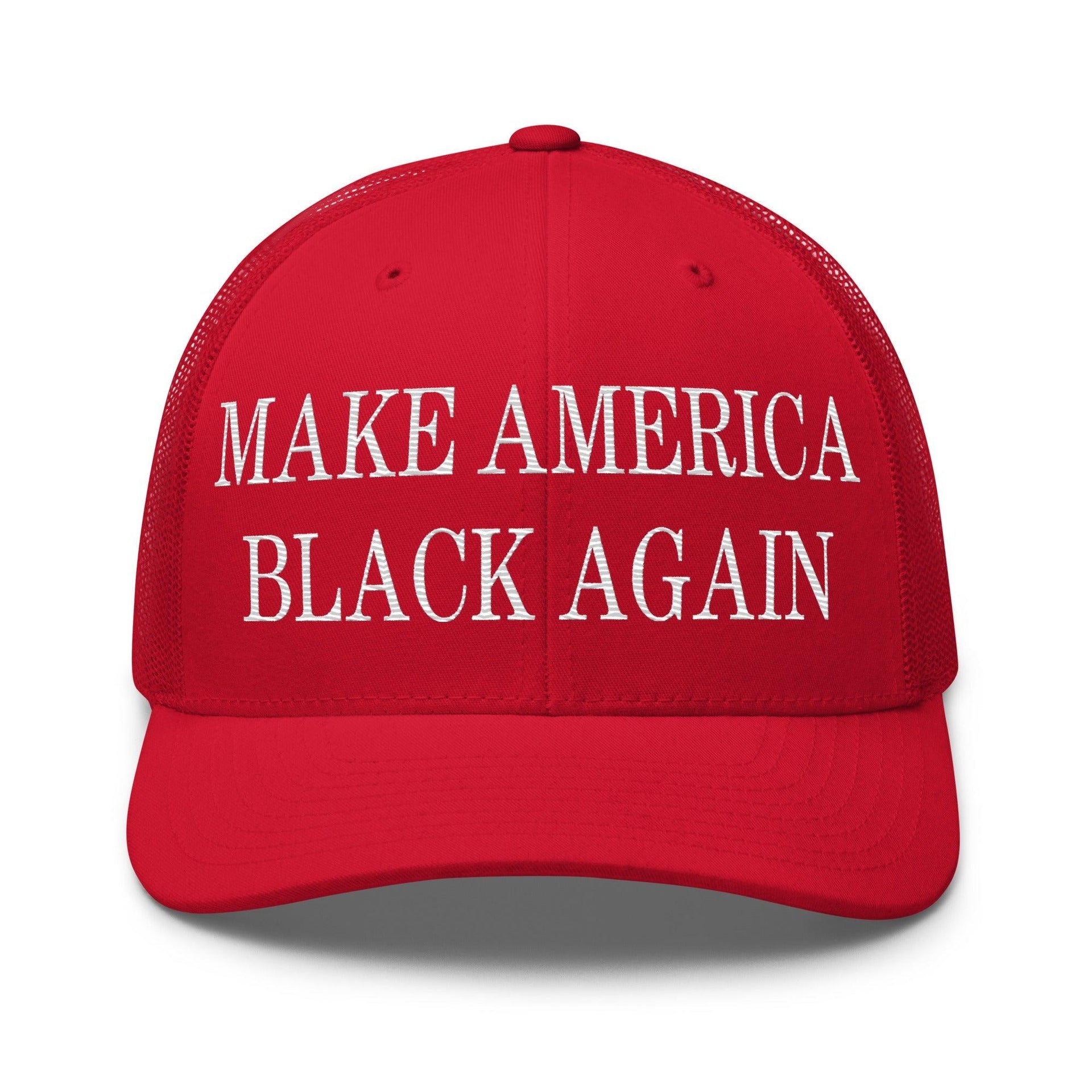 Make America Black Again Embroidered Mesh Trucker Hat Red Capital Crowns LADs Make Again Trucker Hats
