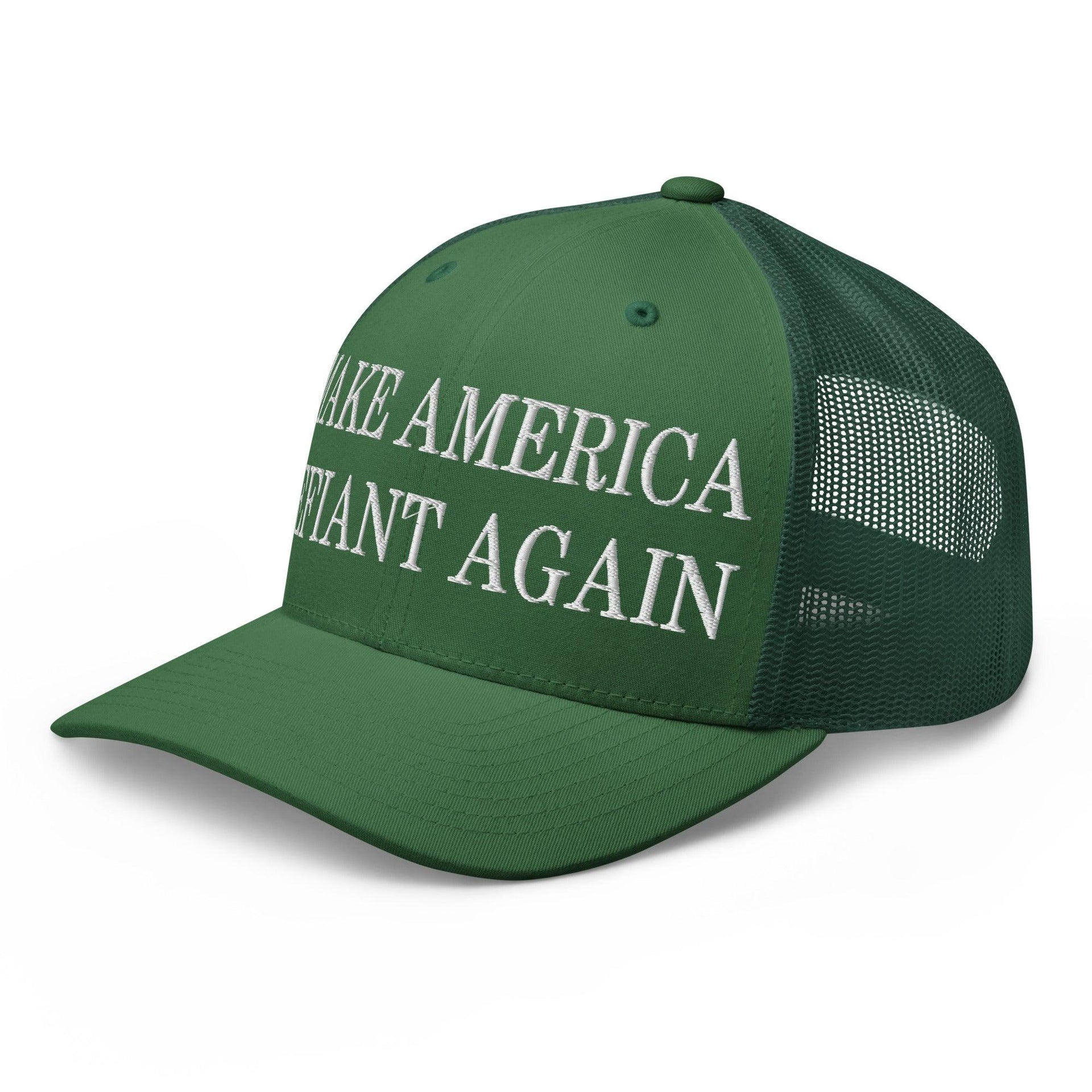 Make America Defiant Again Embroidered Mesh Trucker Hat Capital Crowns LADs Make Again Trucker Hats