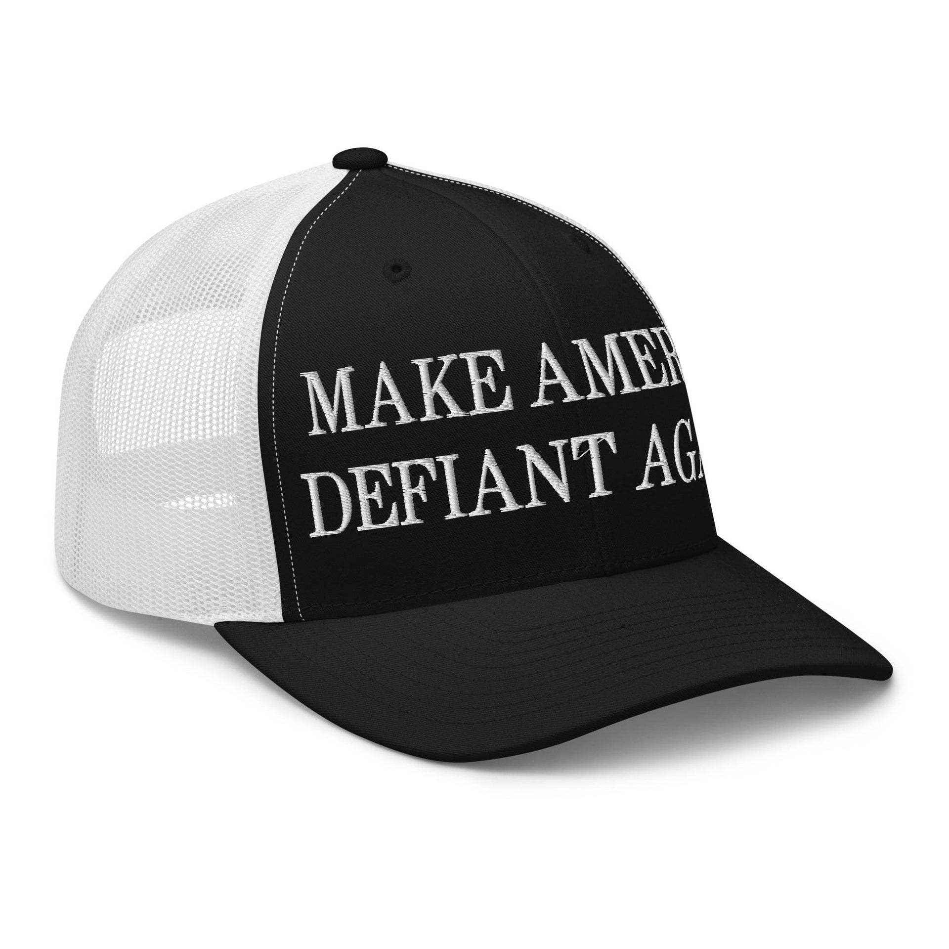 Make America Defiant Again Embroidered Mesh Trucker Hat Capital Crowns LADs Make Again Trucker Hats