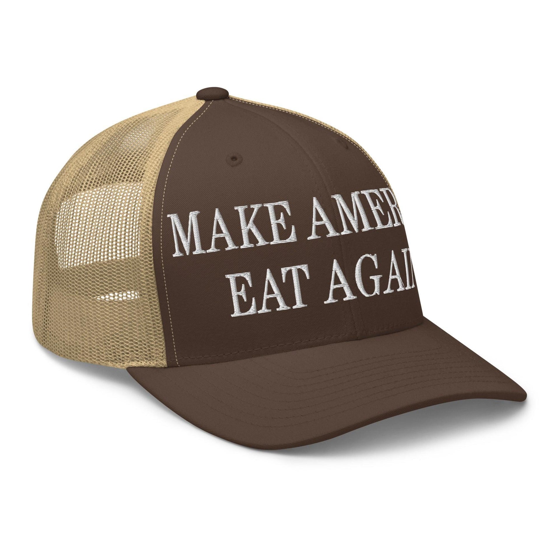 Make America Eat Again Embroidered Mesh Trucker Hat Capital Crowns LADs Make Again Trucker Hats