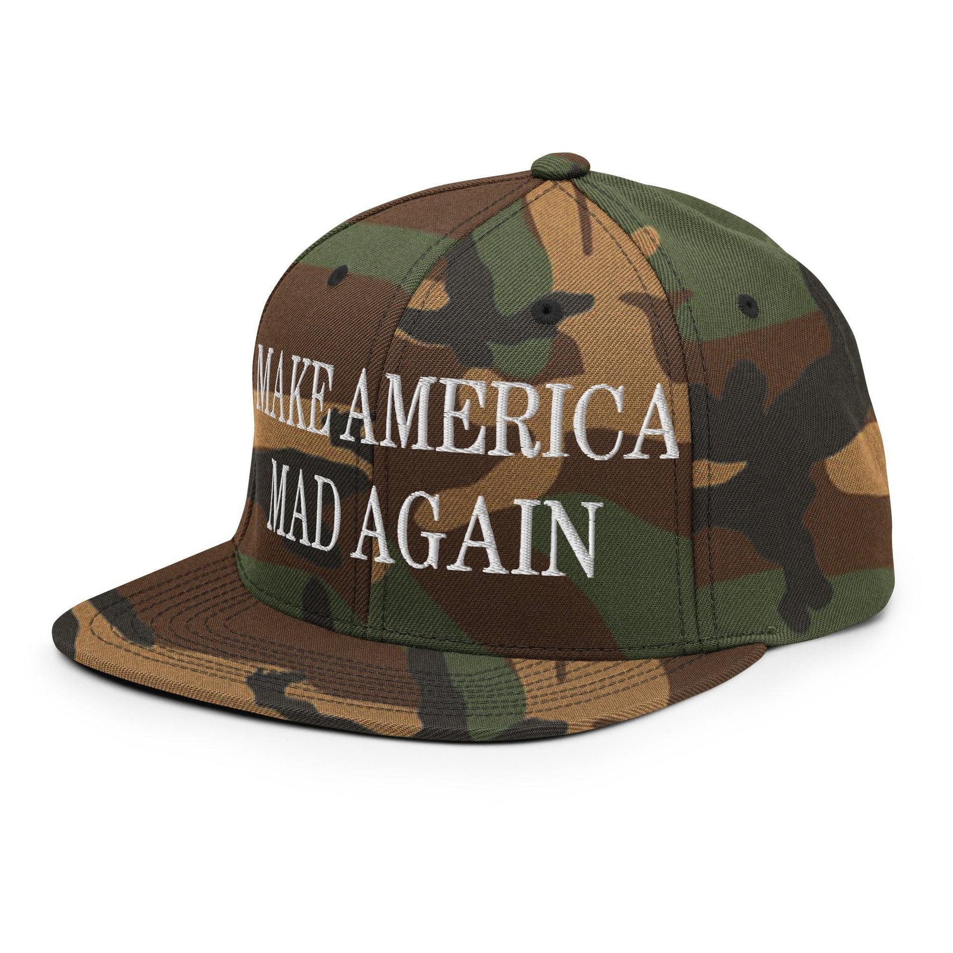 Make America Mad Again Embroidered Flat Bill Brim Snapback Hat Capital Crowns LADs Make Again Snapback Hats