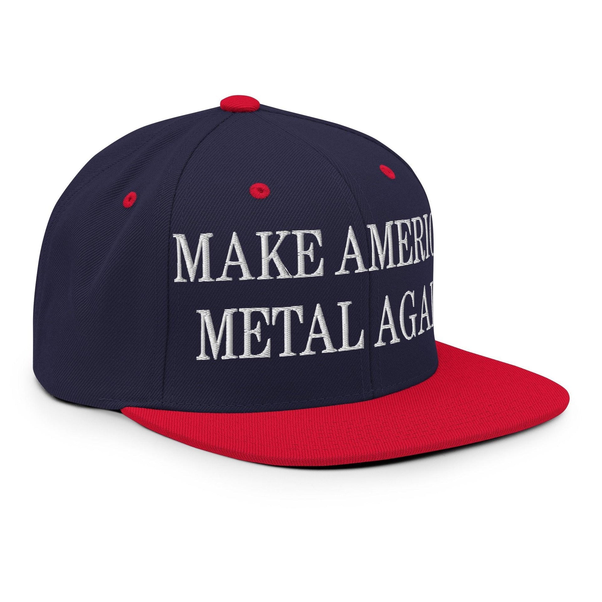 Make America Metal Again Embroidered Flat Bill Brim Snapback Hat Capital Crowns LADs Make Again