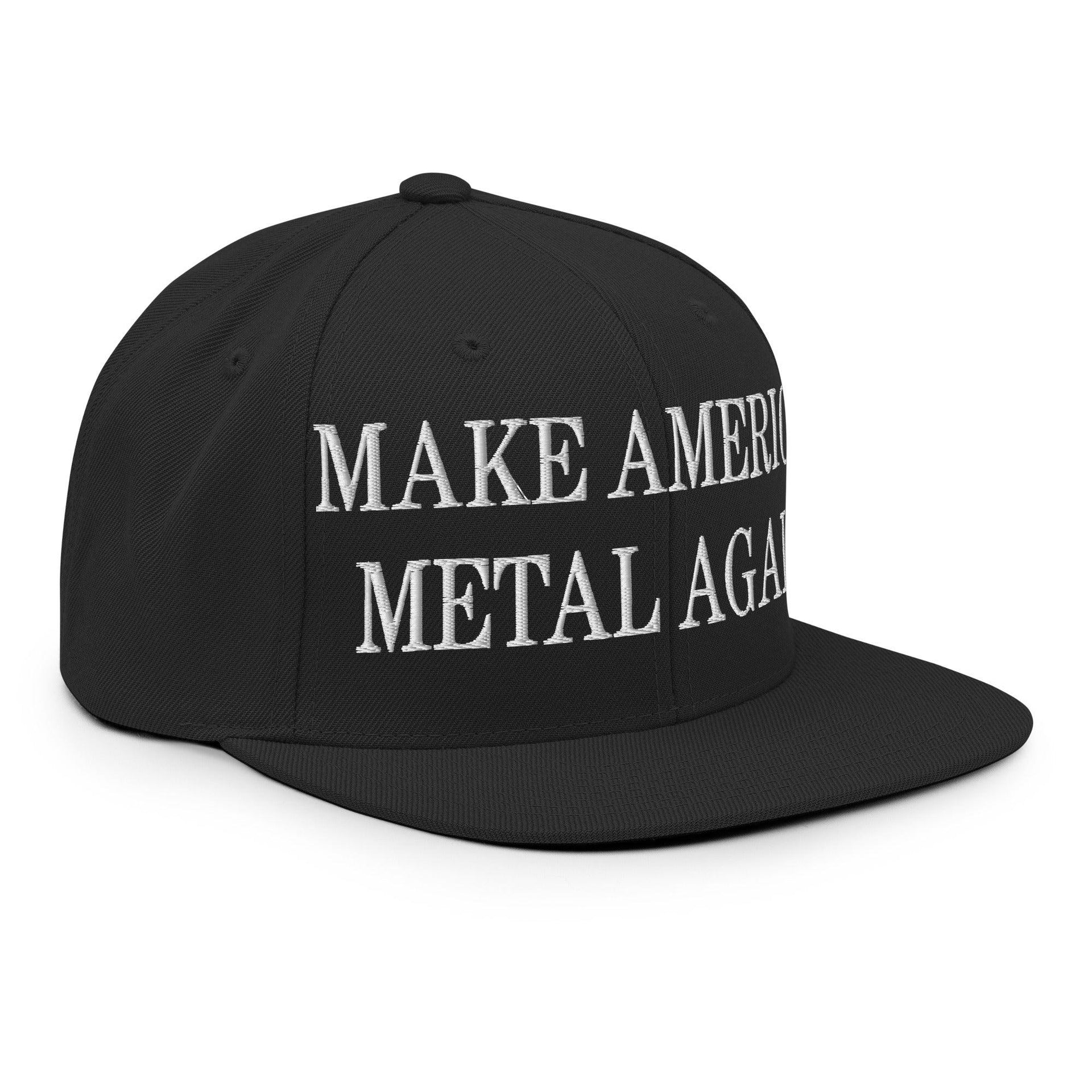 Make America Metal Again Embroidered Flat Bill Brim Snapback Hat Capital Crowns LADs Make Again