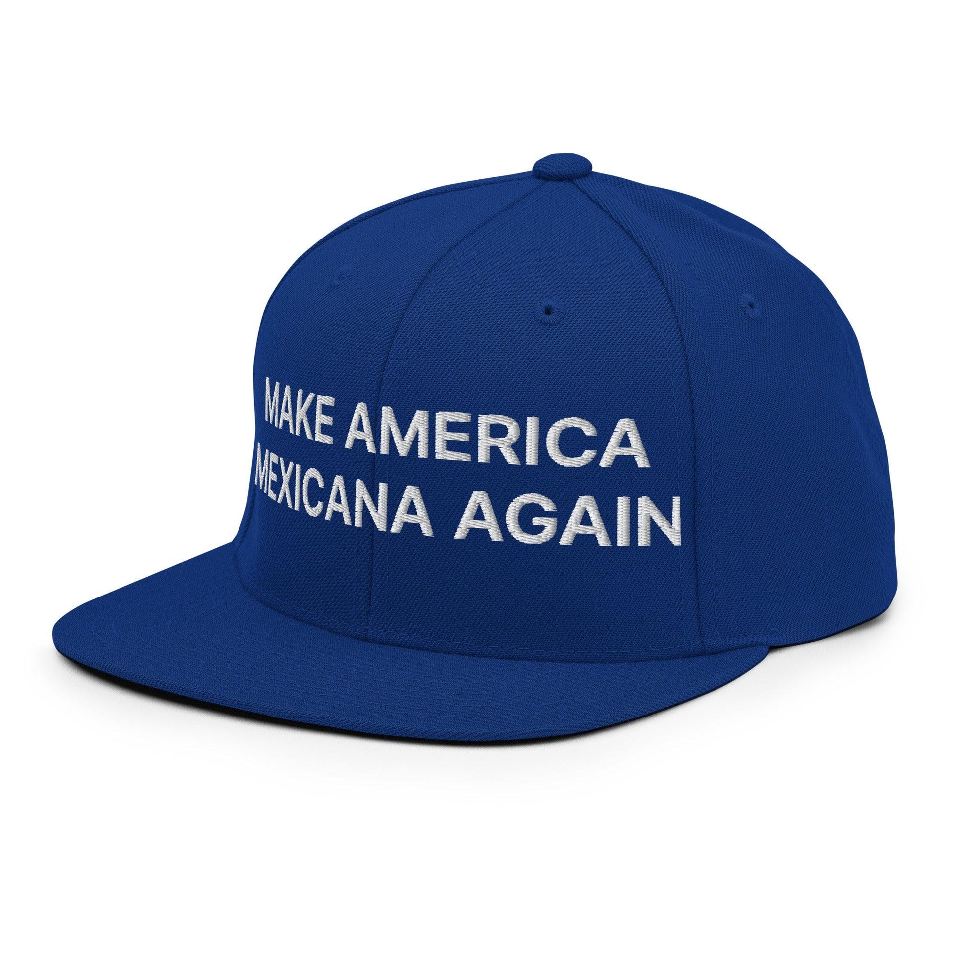 Make America Mexicana Again Claudia Sheinbaum Embroidered Flat Brim Bill Snapback Hat Capital Crowns LADs Mexico Politics Snapback Hats