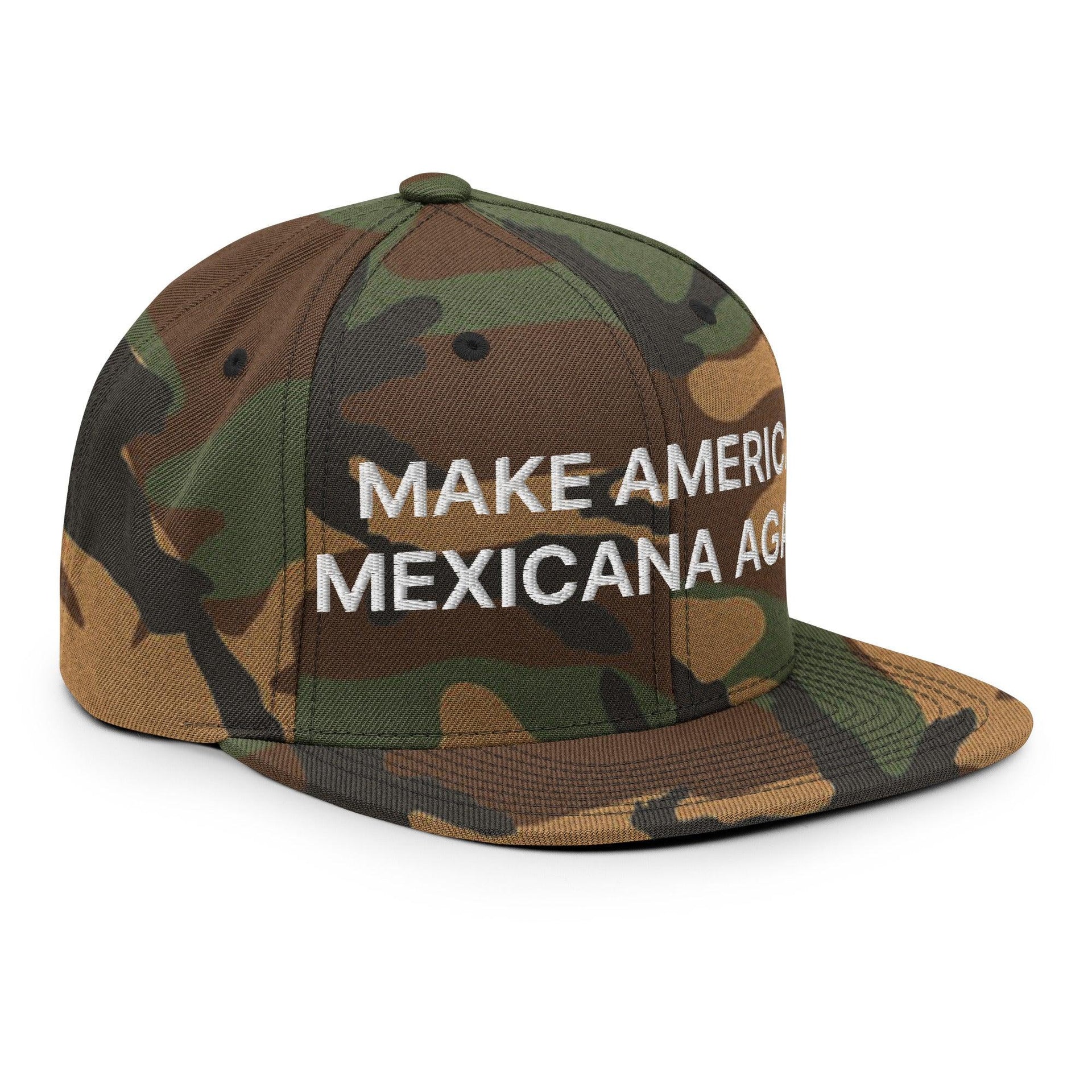 Make America Mexicana Again Claudia Sheinbaum Embroidered Flat Brim Bill Snapback Hat Capital Crowns LADs Mexico Politics Snapback Hats