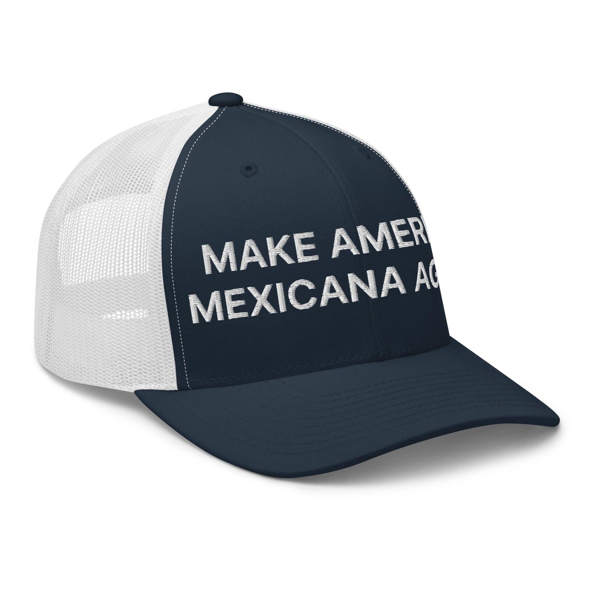 Make America Mexicana Again Claudia Sheinbaum Embroidered Retro Mesh Trucker Hat Capital Crowns LADs Mexico Politics Trucker Hats