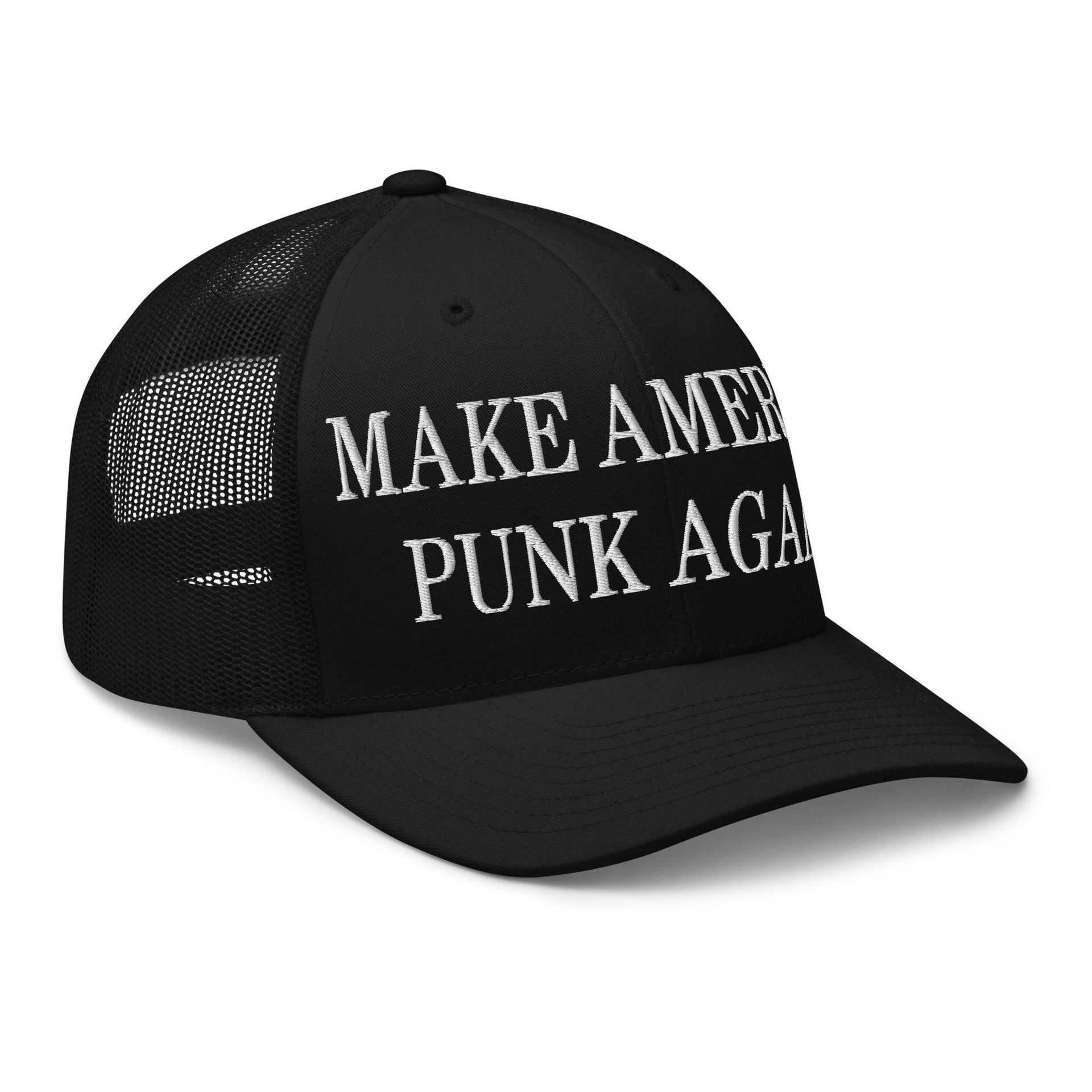 Make America Punk Again Embroidered Mesh Trucker Hat Capital Crowns LADs Make Again Trucker Hats