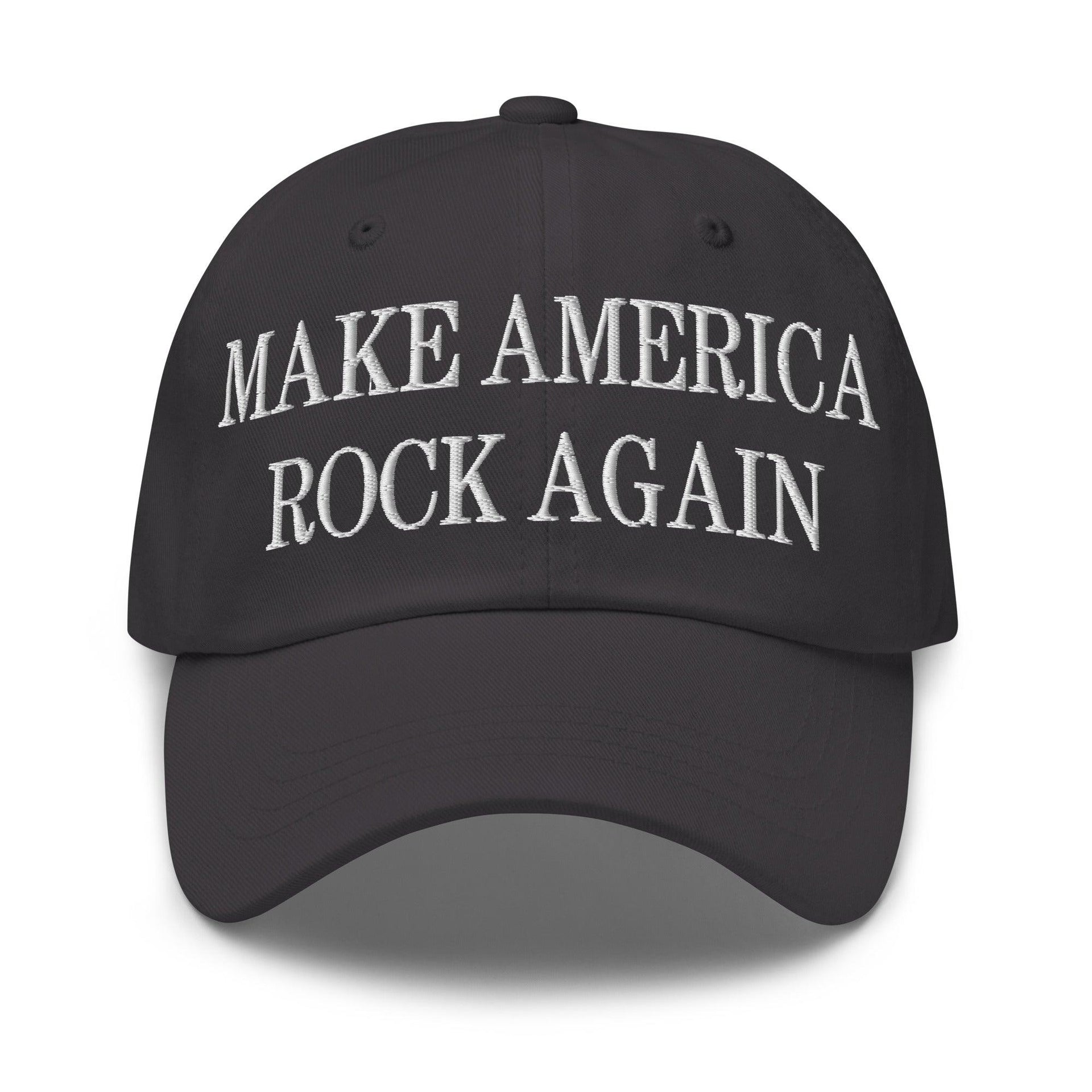 Make America Rock Again Embroidered Dad Hat Dark Grey Capital Crowns Dad Hats LADs Make Again