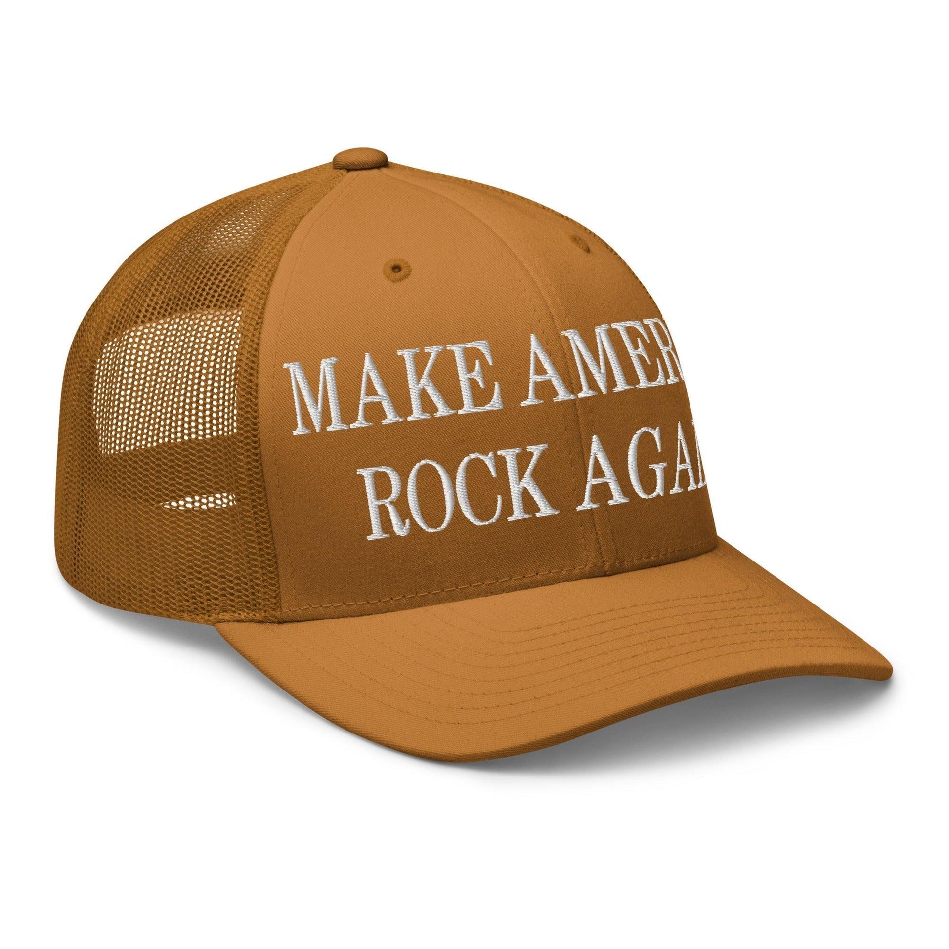 Make America Rock Again Embroidered Mesh Trucker Hat Capital Crowns LADs Make Again Trucker Hats
