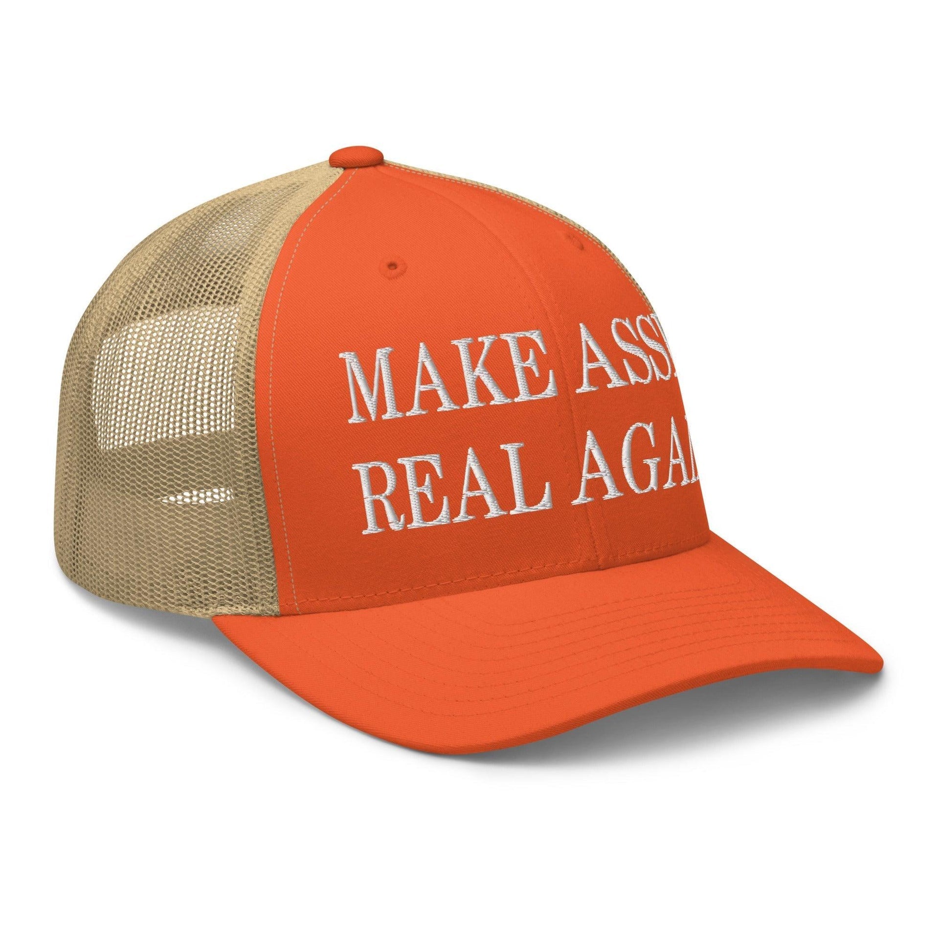 Make Asses Real Again Embroidered Mesh Trucker Hat Capital Crowns Make Again Trucker Hats