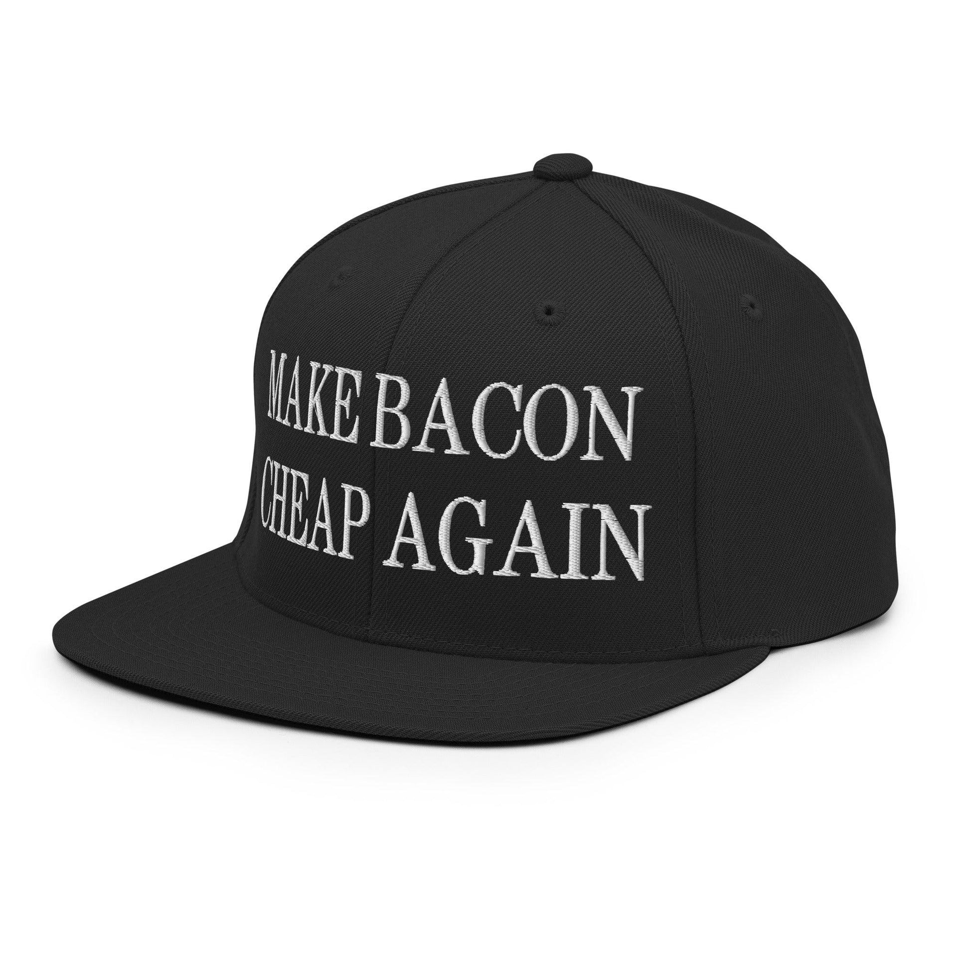 Make Bacon It Again Embroidered Flat Bill Brim Snapback Hat Capital Crowns Make Again Snapback Hats