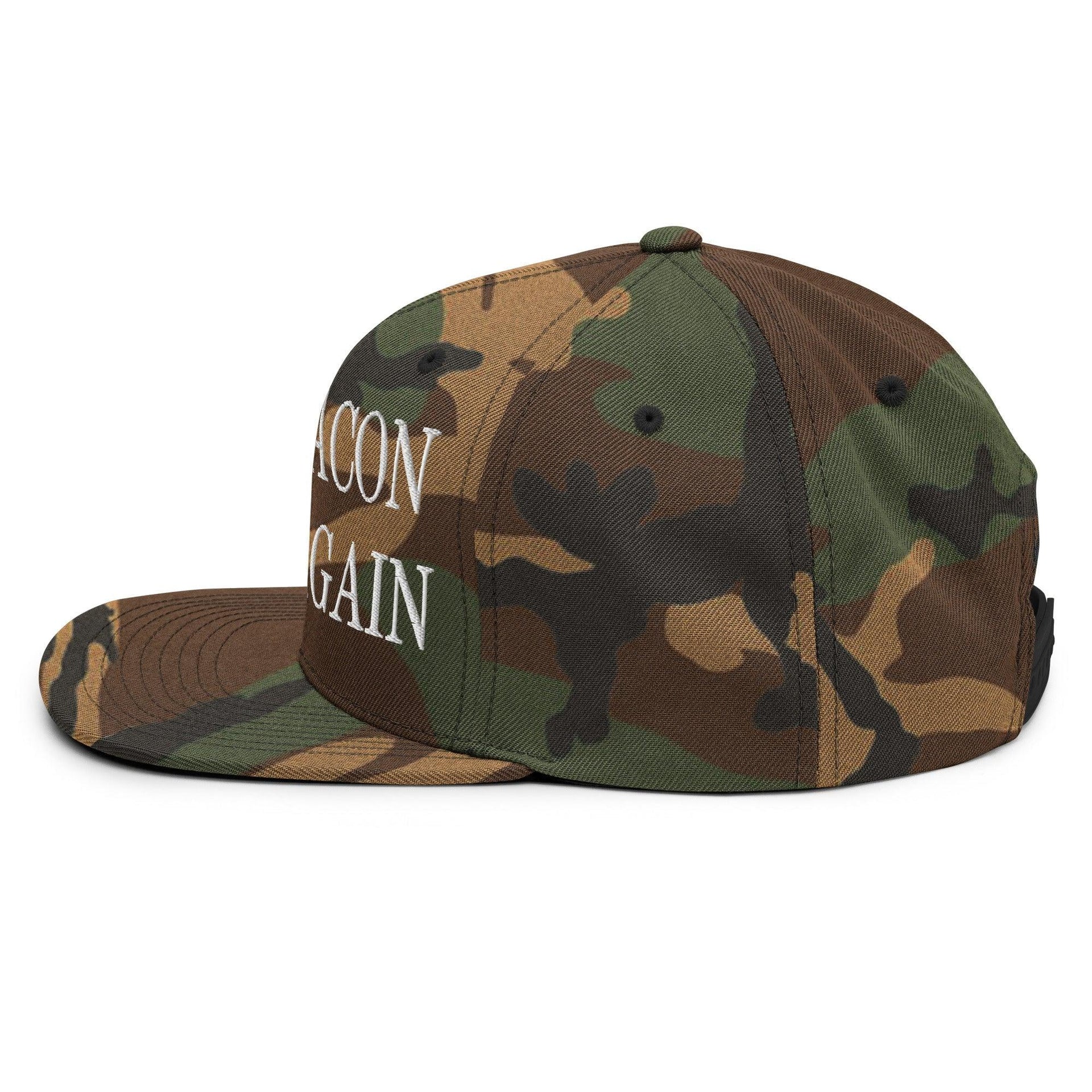 Make Bacon It Again Embroidered Flat Bill Brim Snapback Hat Capital Crowns Make Again Snapback Hats