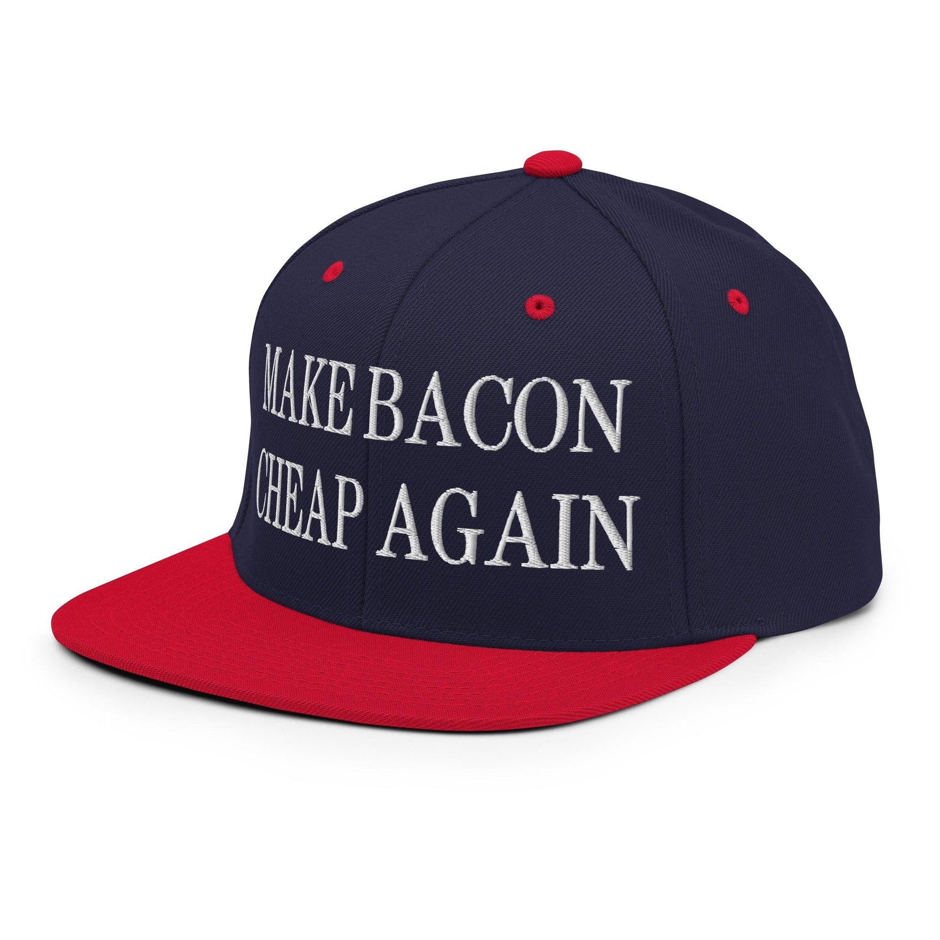 Make Bacon It Again Embroidered Flat Bill Brim Snapback Hat Capital Crowns Make Again Snapback Hats