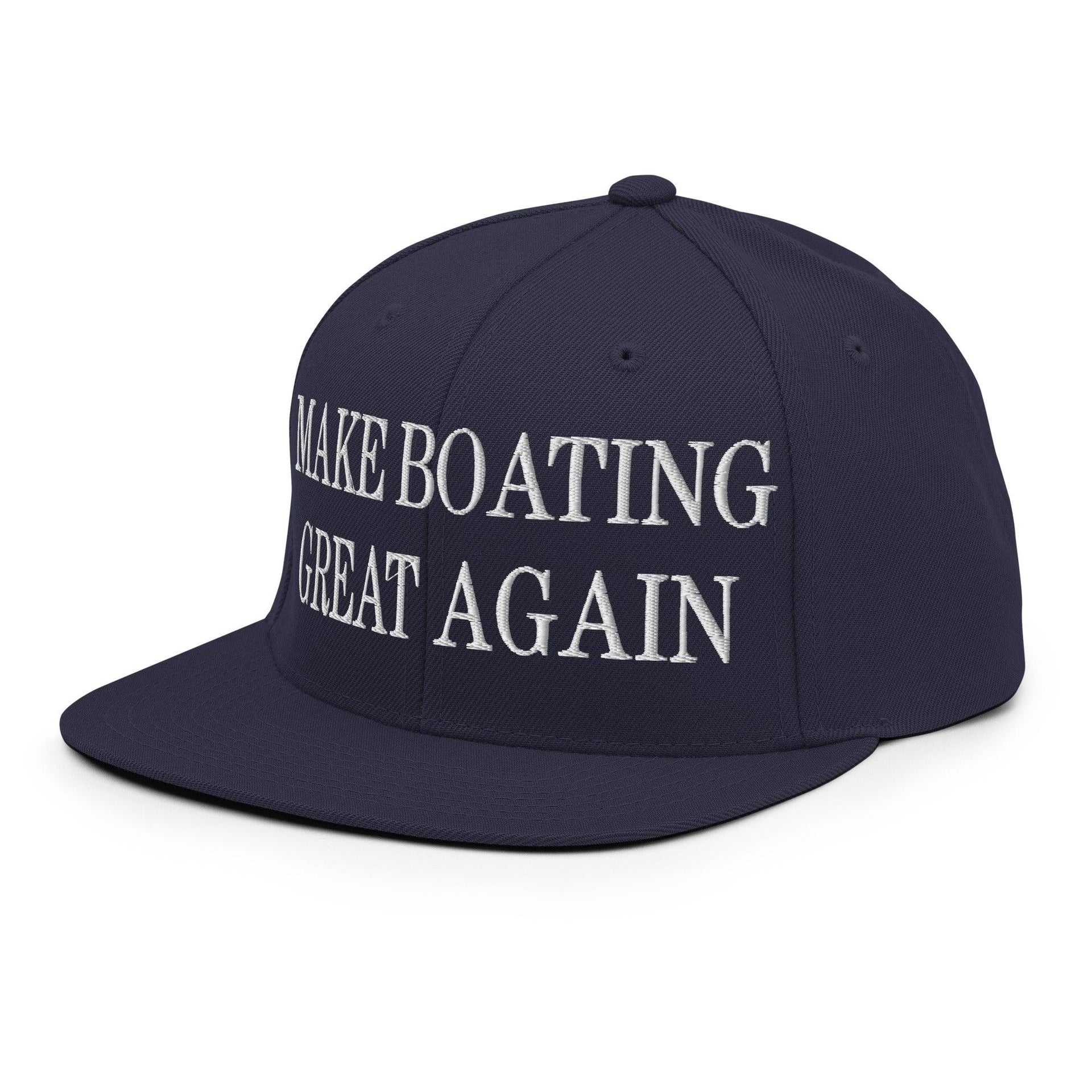 Make Boating Great Again Embroidered Flat Bill Brim Snapback Hat Capital Crowns LADs Make Again