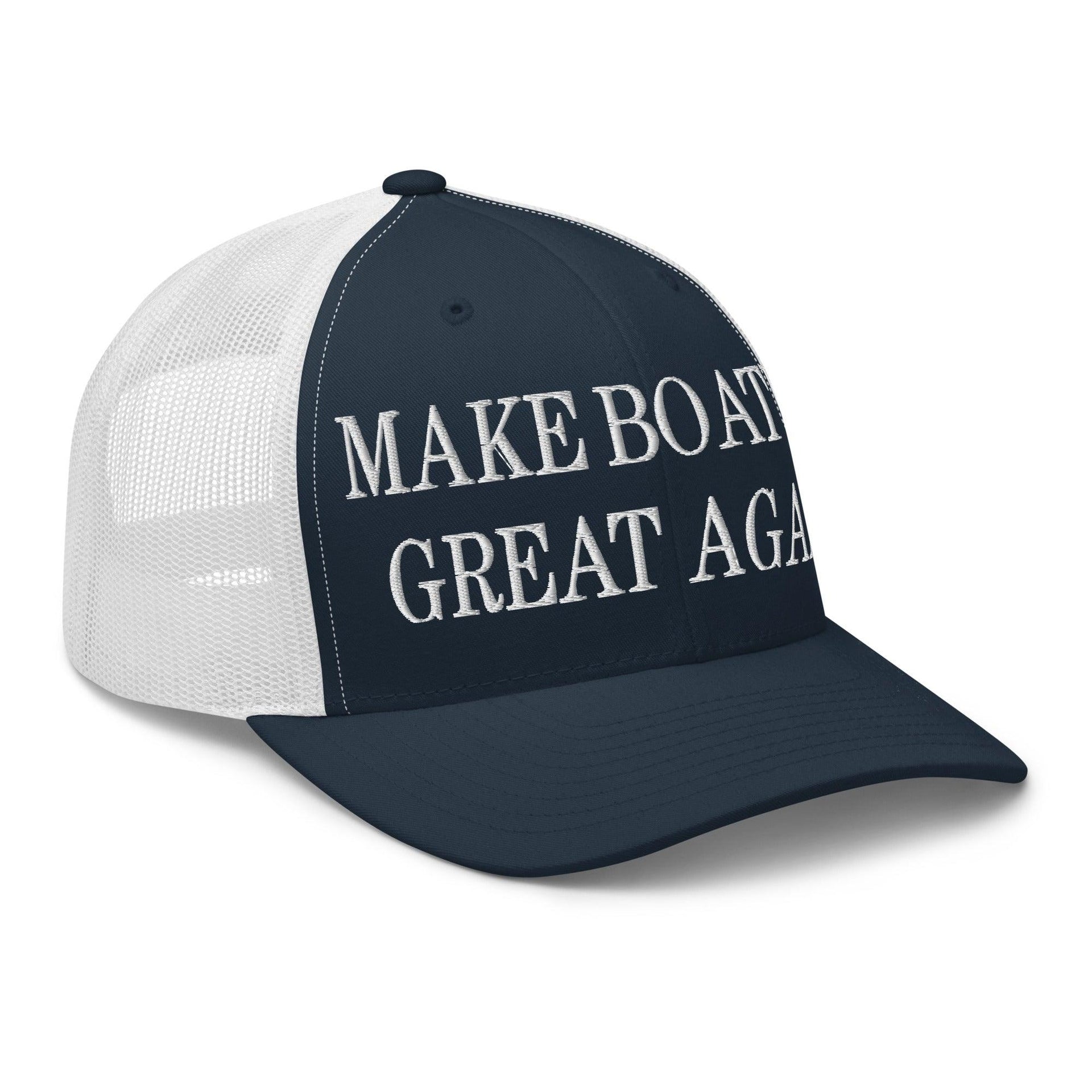 Make Boating Great Again Embroidered Mesh Trucker Hat Capital Crowns LADs Make Again Trucker Hats