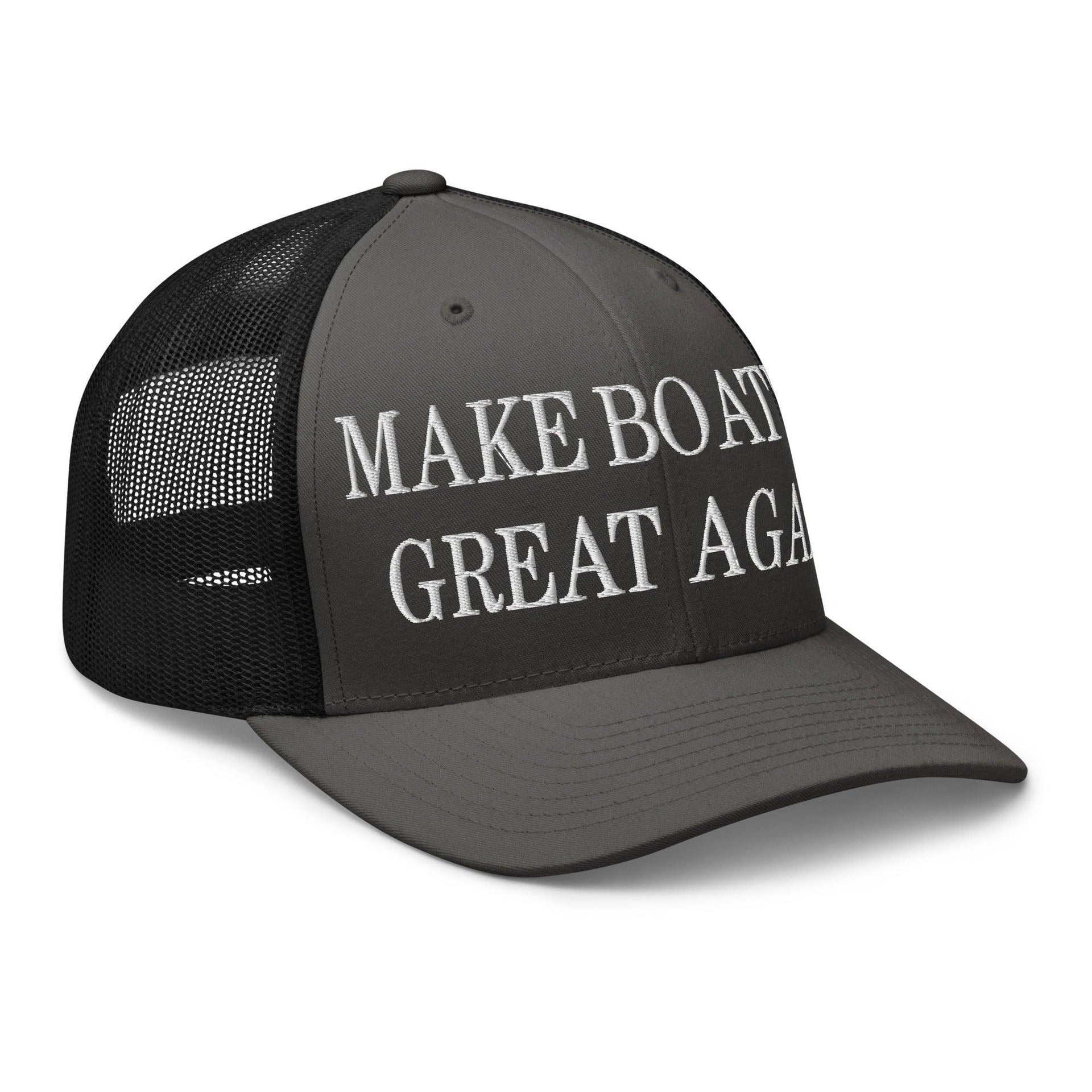 Make Boating Great Again Embroidered Mesh Trucker Hat Capital Crowns LADs Make Again Trucker Hats