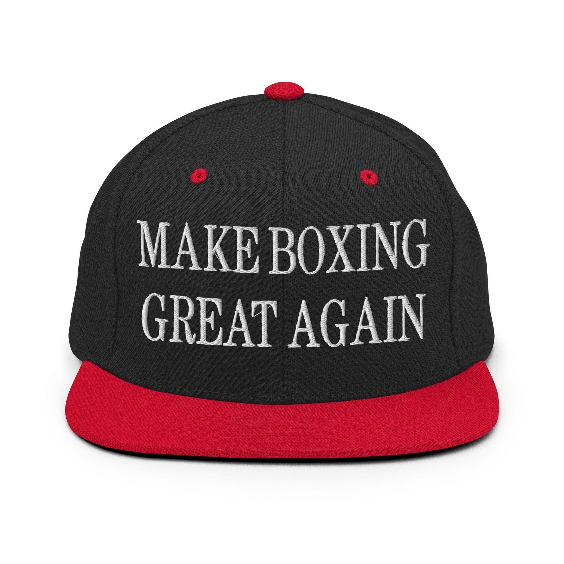 Make Boxing Great Again Embroidered Flat Bill Brim Snapback Hat Black Red Capital Crowns LADs Make Again
