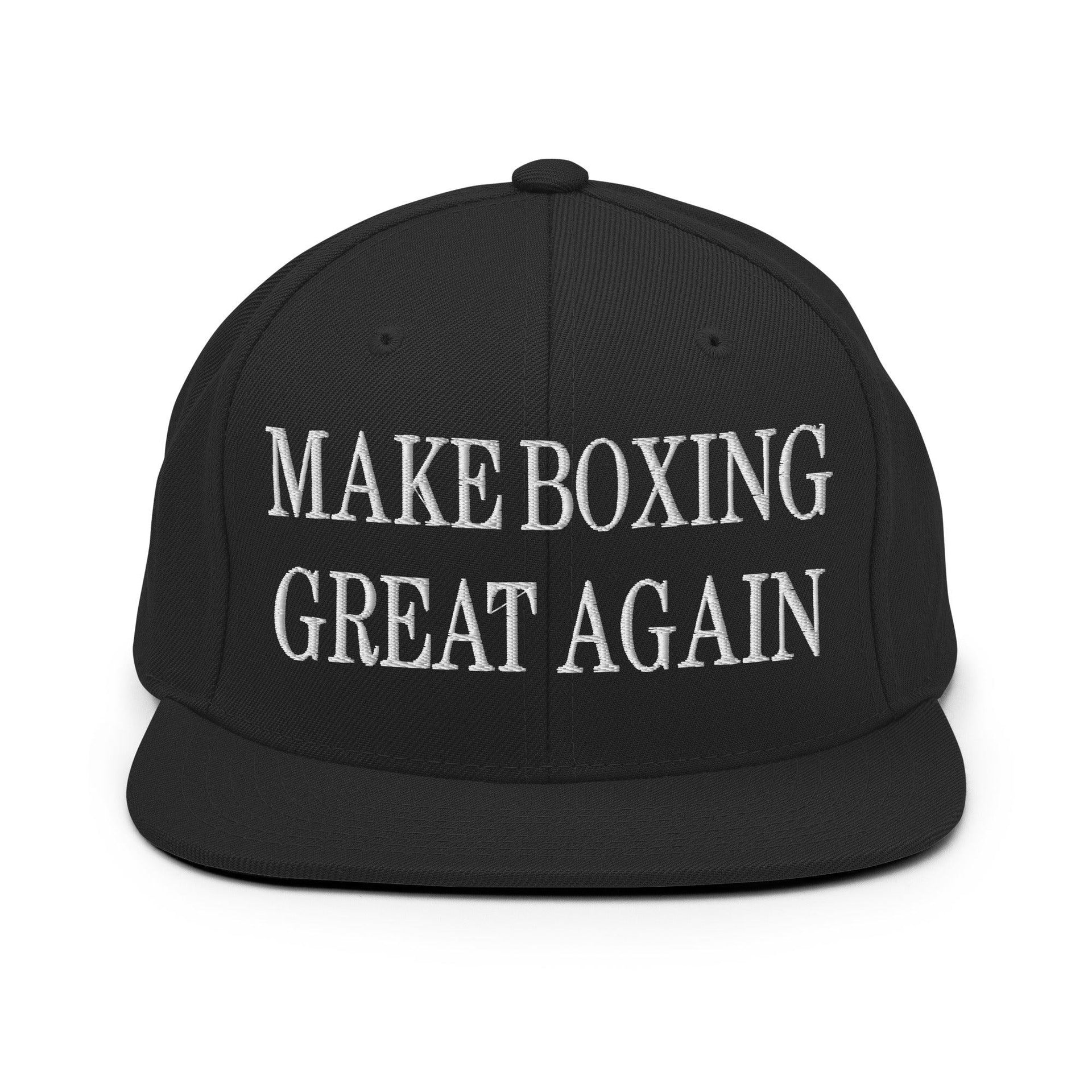 Make Boxing Great Again Embroidered Flat Bill Brim Snapback Hat Black Capital Crowns LADs Make Again