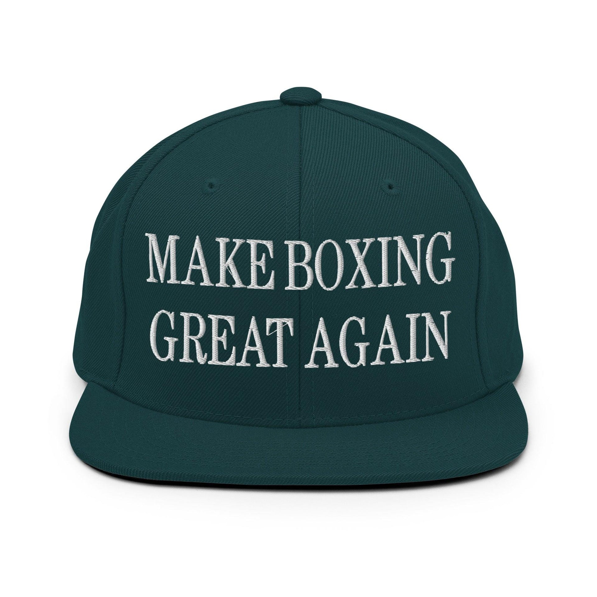 Make Boxing Great Again Embroidered Flat Bill Brim Snapback Hat Spruce Capital Crowns LADs Make Again