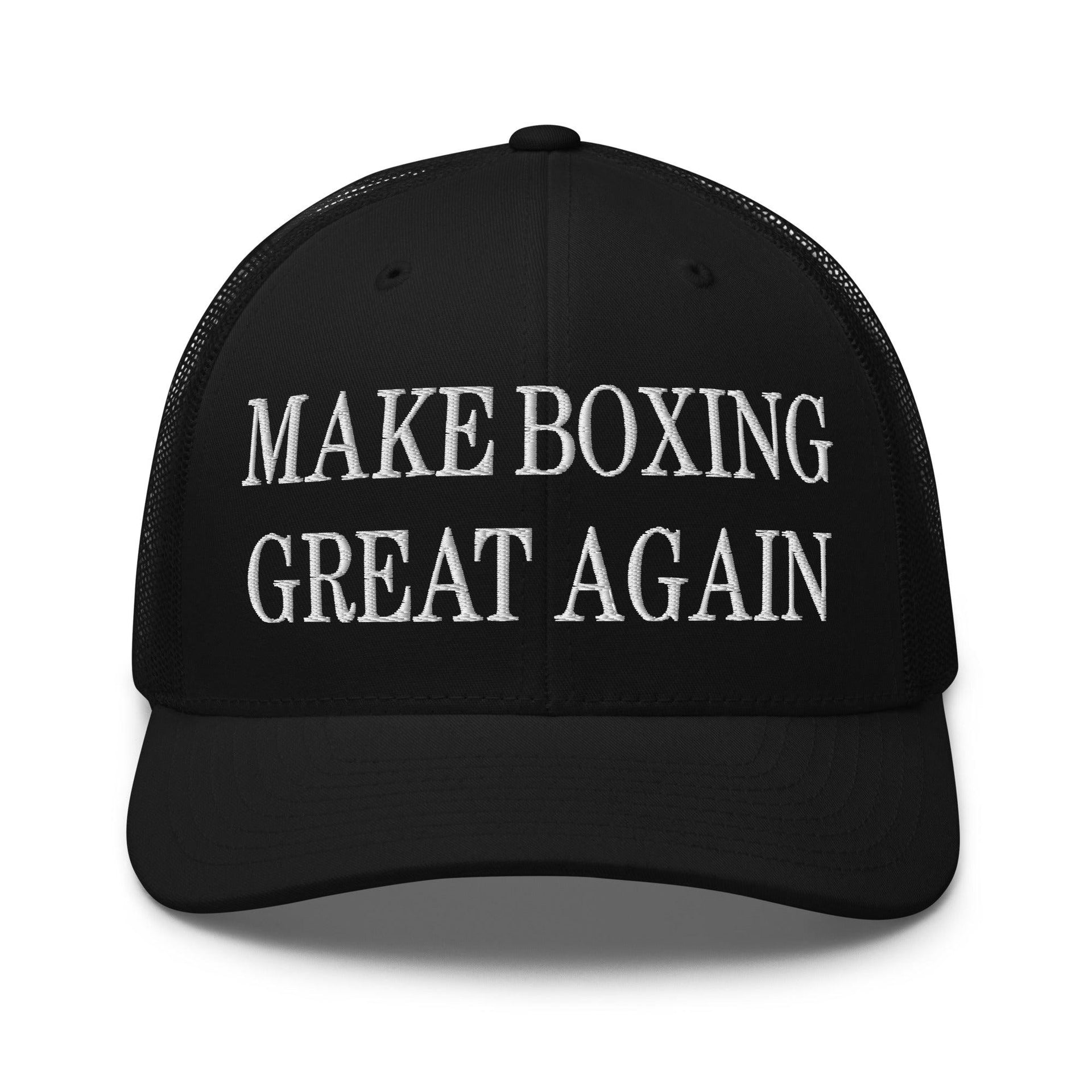 Make Boxing Great Again Embroidered Mesh Trucker Hat Black Capital Crowns LADs Make Again Trucker Hats