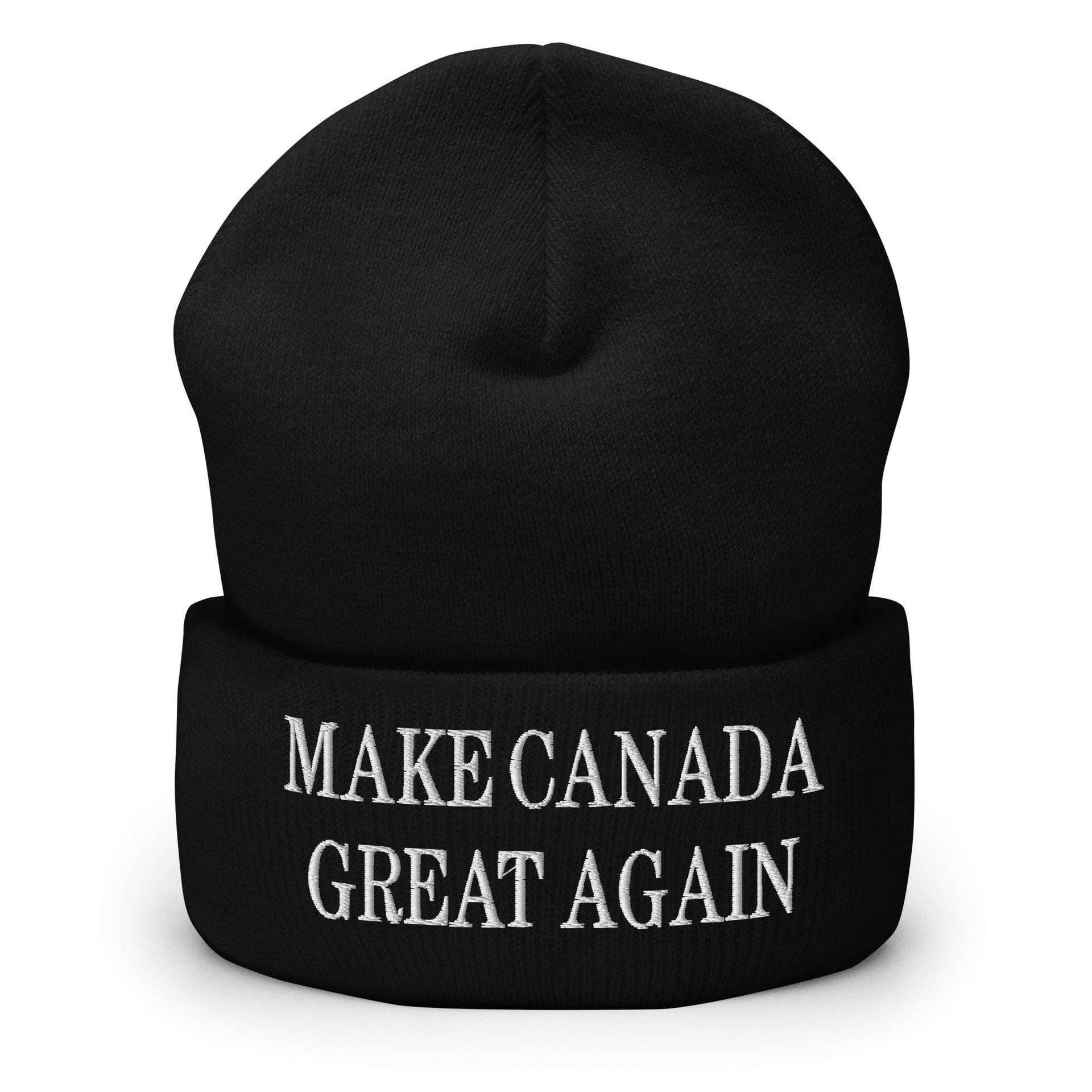 Make C Great Again Embroidered Cuffed Knit Beanie Black Beanies Canada Is Not For Sale Capital Crowns LADs Make Again