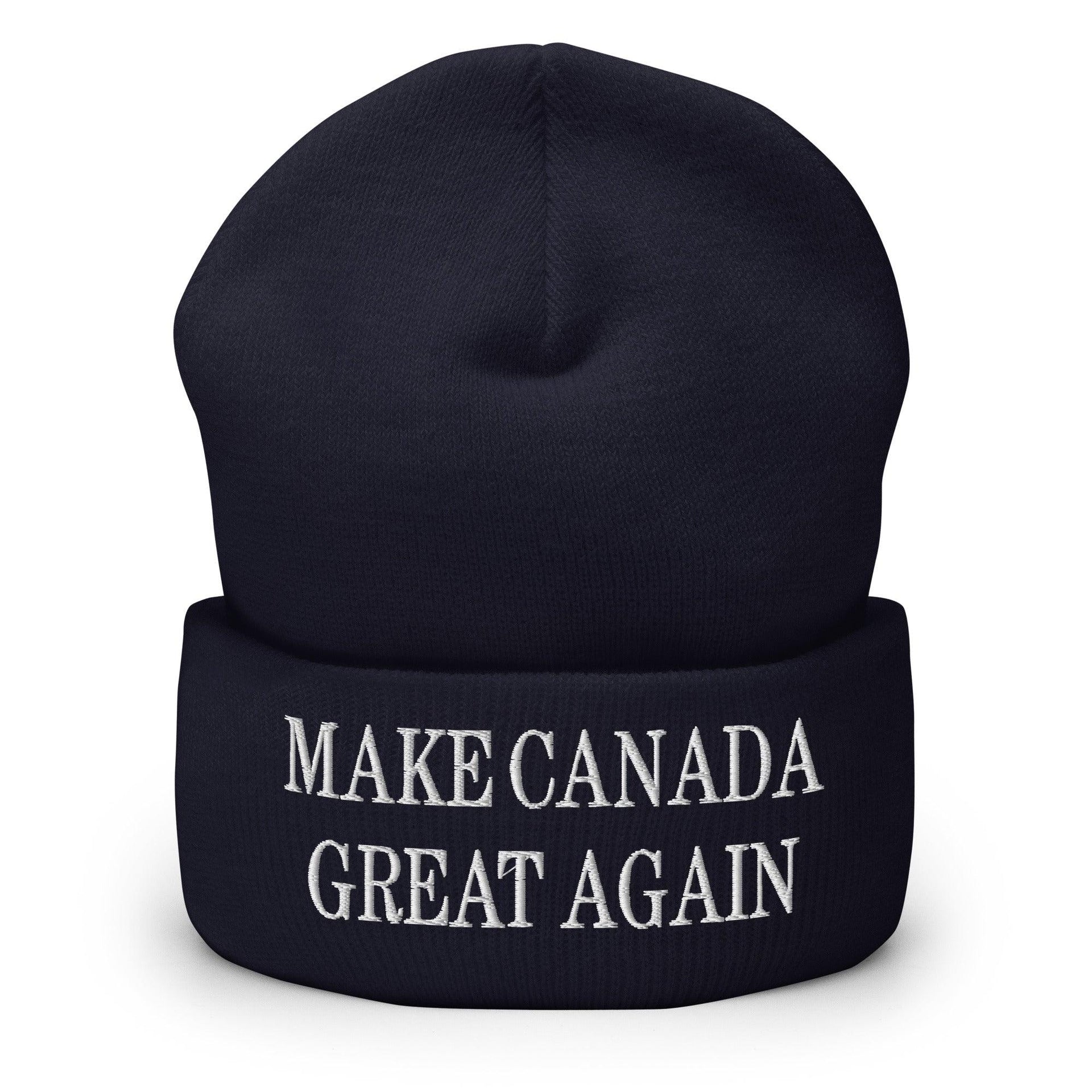 Make C Great Again Embroidered Cuffed Knit Beanie Navy Beanies Canada Is Not For Sale Capital Crowns LADs Make Again