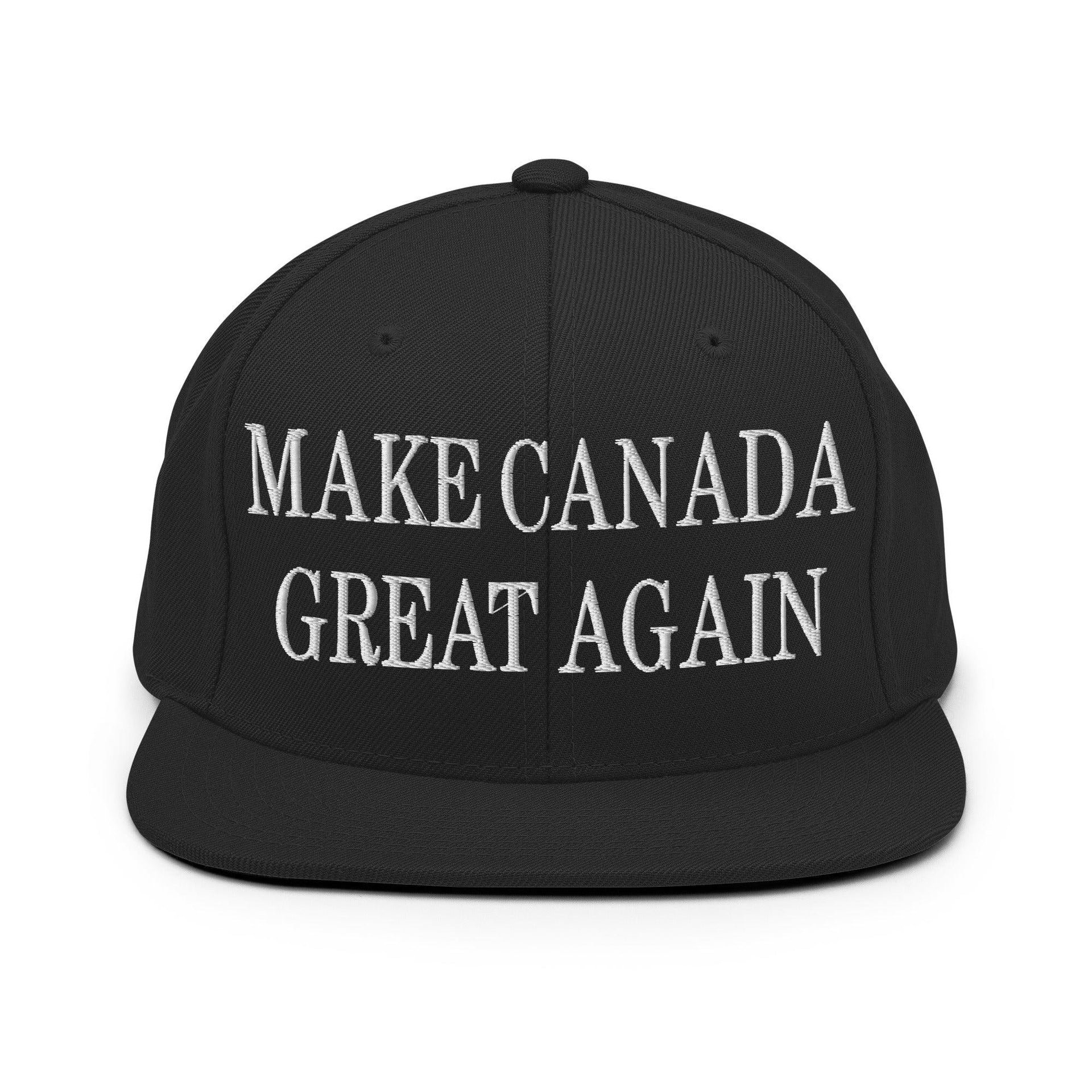 Make C Great Again Embroidered Flat Bill Brim Snapback Hat Black Canada Capital Crowns LADs Make Again