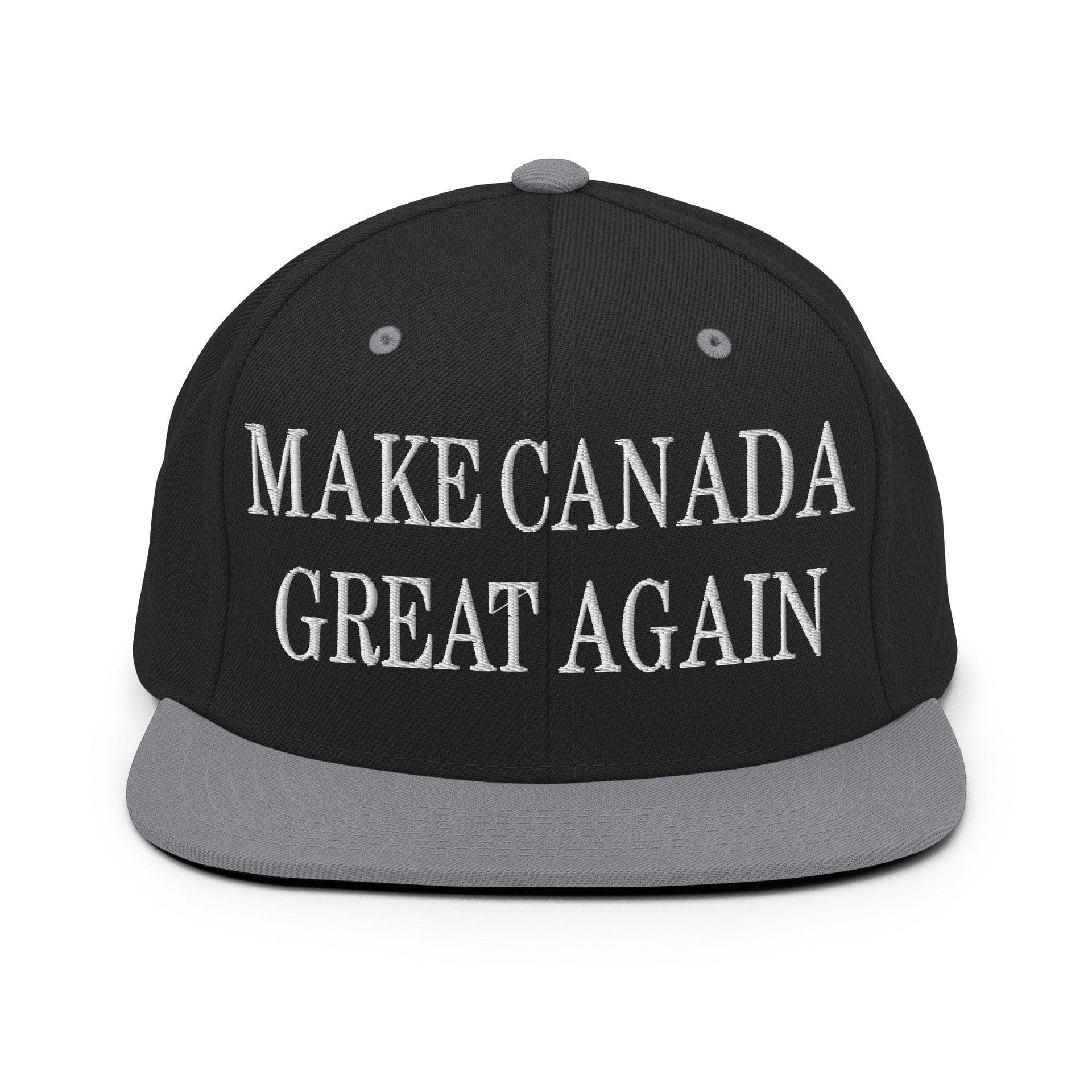 Make C Great Again Embroidered Flat Bill Brim Snapback Hat Black Silver Canada Capital Crowns LADs Make Again