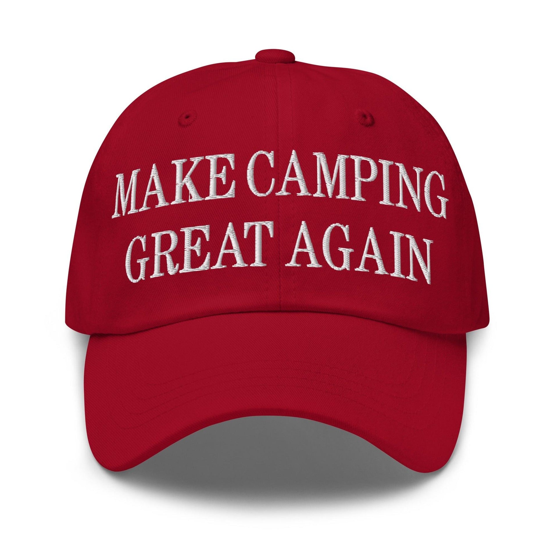Make Camping Great Again Embroidered Dad Hat Cranberry Capital Crowns Dad Hats LADs Make Again