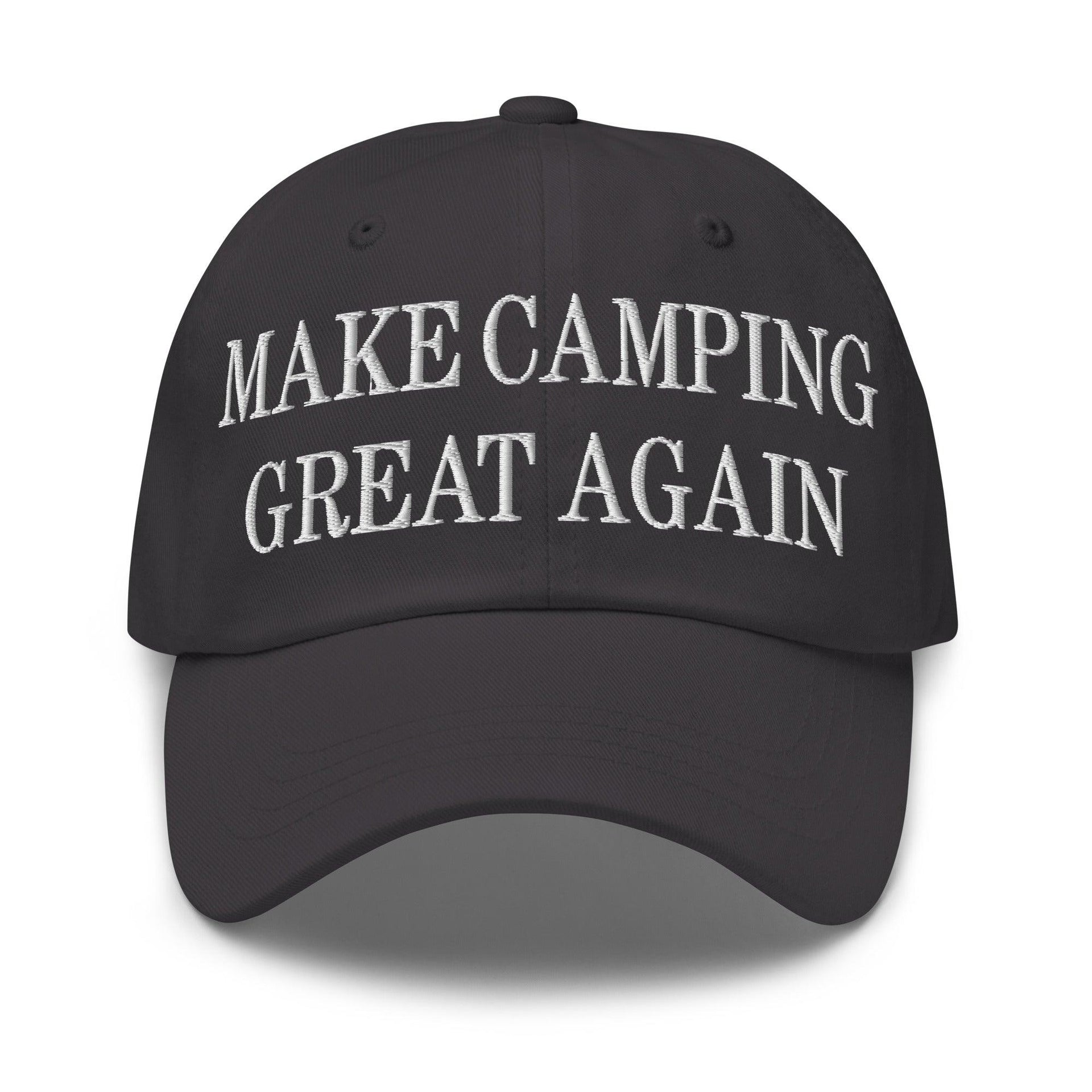 Make Camping Great Again Embroidered Dad Hat Dark Grey Capital Crowns Dad Hats LADs Make Again