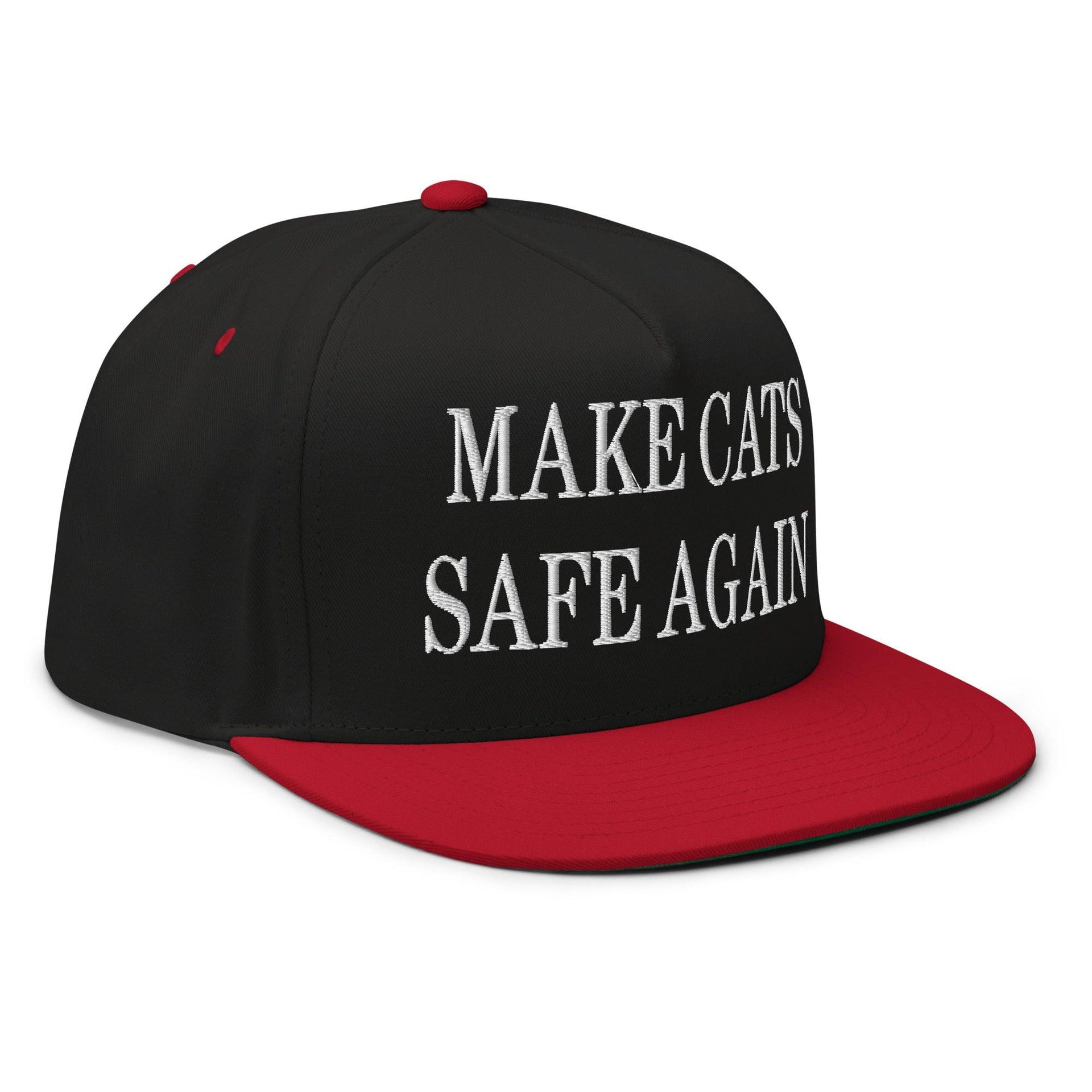 Make Cats Safe Again Embroidered 5 Panel Flat Bill Brim Snapback Hat Capital Crowns Make Again Snapback Hats