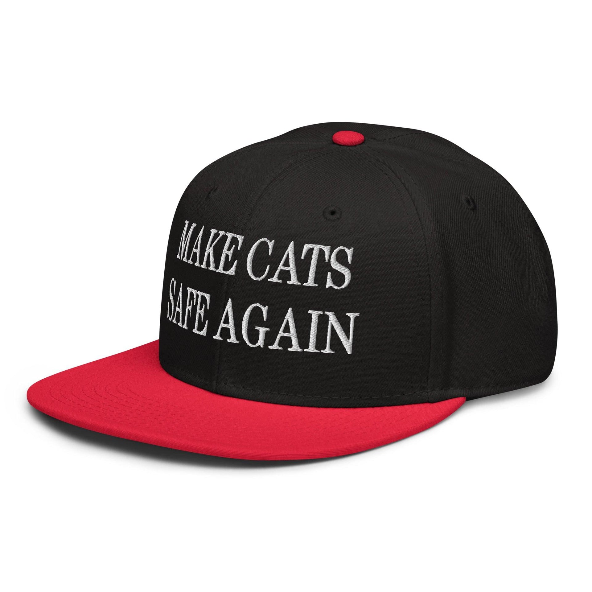 Make Cats Safe Again Embroidered Flat Brim Bill Snapback Hat Capital Crowns Make Again Snapback Hats