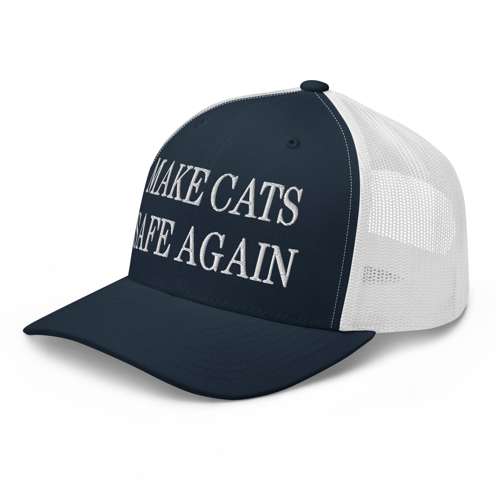 Make Cats Safe Again Embroidered Mesh Trucker Hat Capital Crowns Make Again Trucker Hats