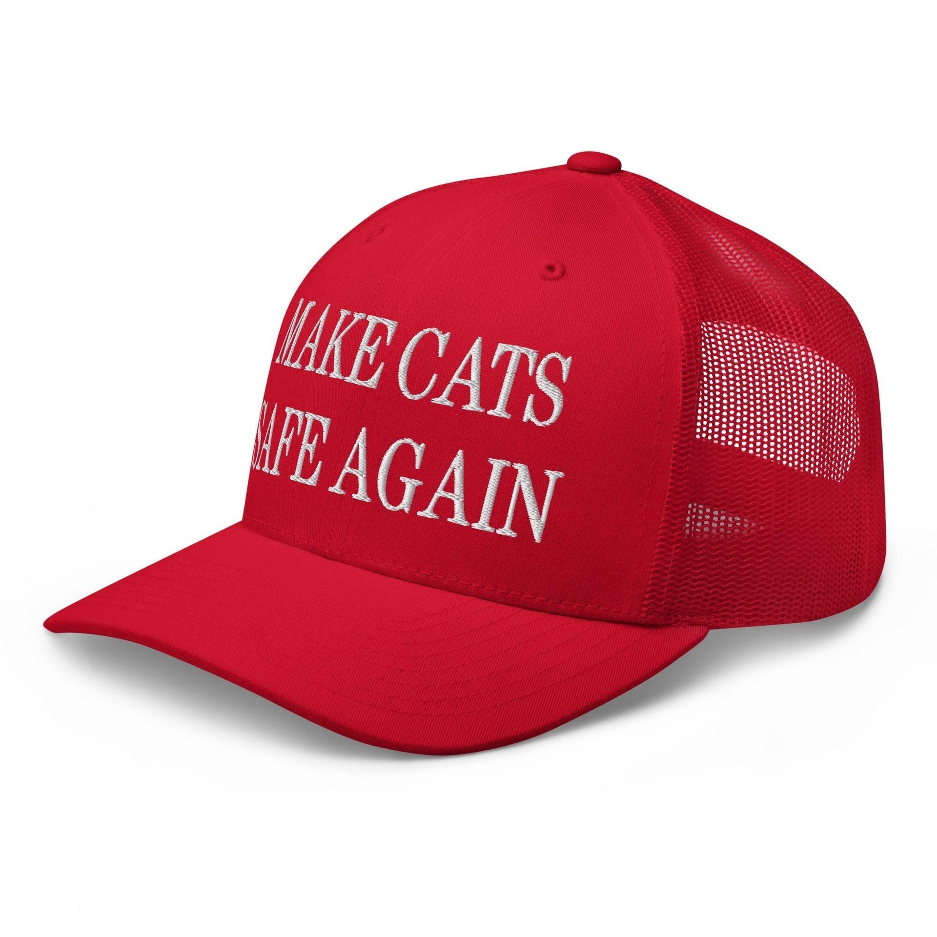 Make Cats Safe Again Embroidered Mesh Trucker Hat Capital Crowns Make Again Trucker Hats