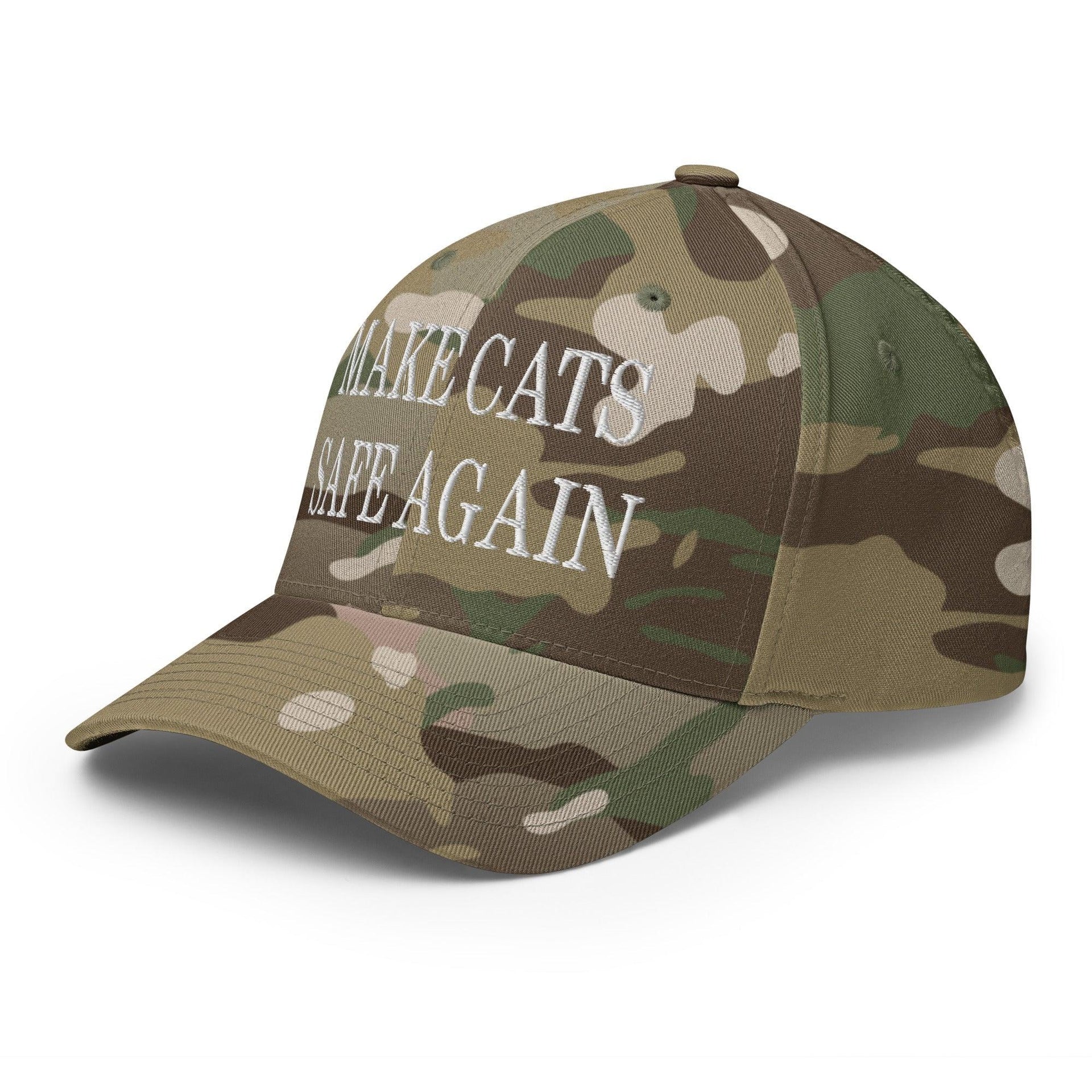Make Cats Safe Again Embroidered Stretch Fit Baseball Hat Capital Crowns Make Again Stretch Fit