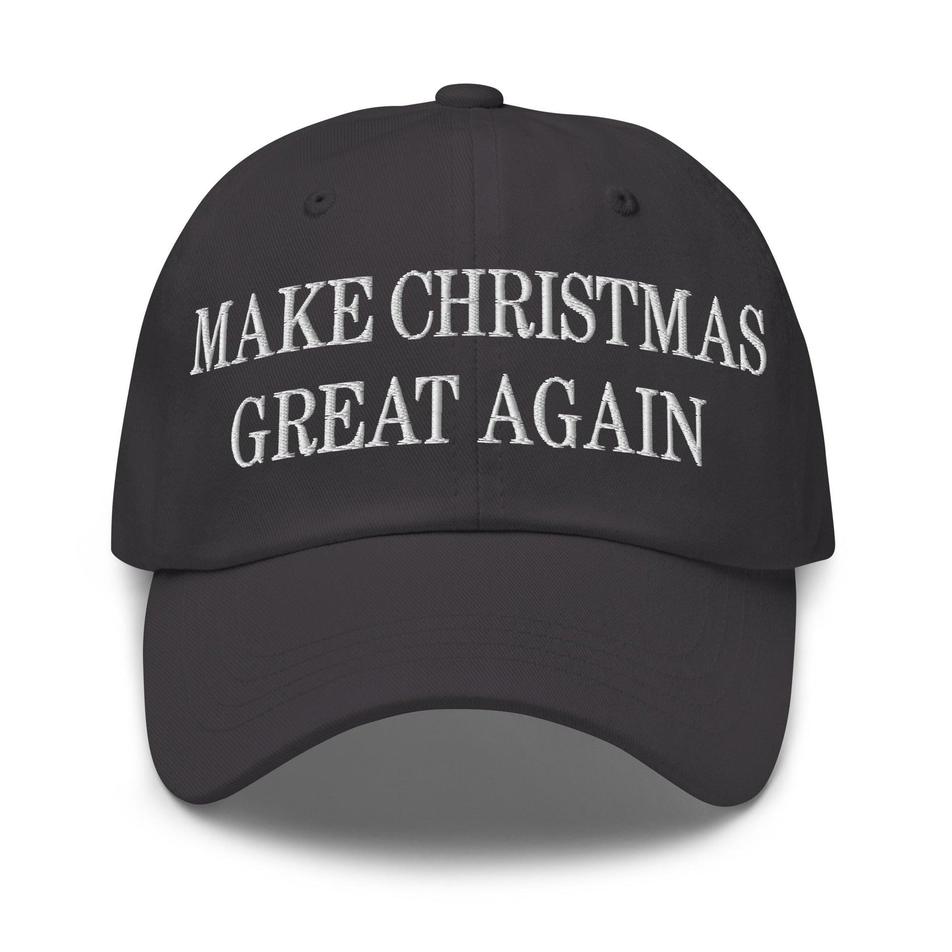 Make Christmas Great Again Embroidered Dad Hat Dark Grey Capital Crowns Dad Hats LADs Make Again