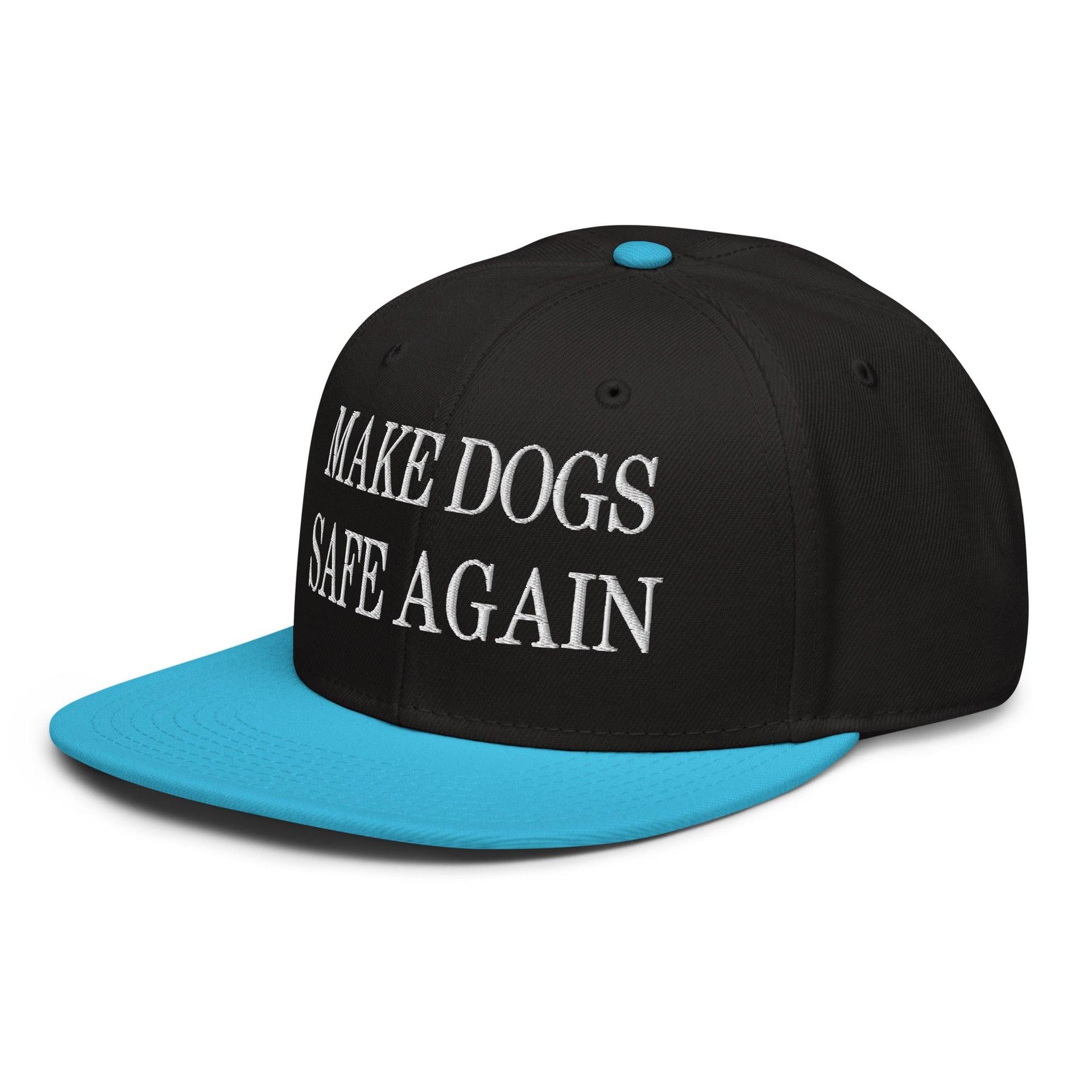 Make Dogs Safe Again Embroidered Flat Brim Bill Snapback Hat Capital Crowns Make Again Snapback Hats