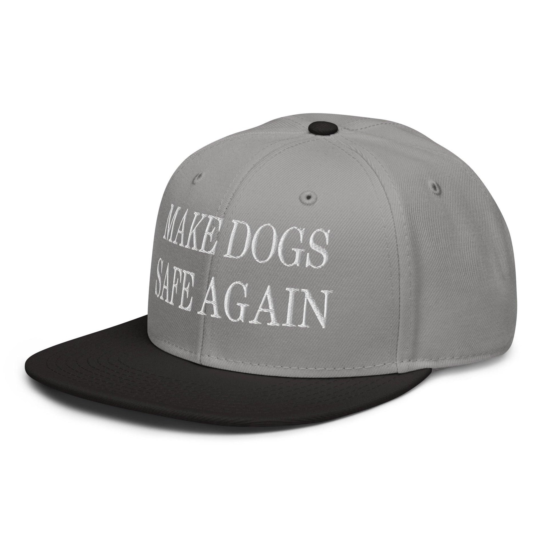 Make Dogs Safe Again Embroidered Flat Brim Bill Snapback Hat Capital Crowns Make Again Snapback Hats