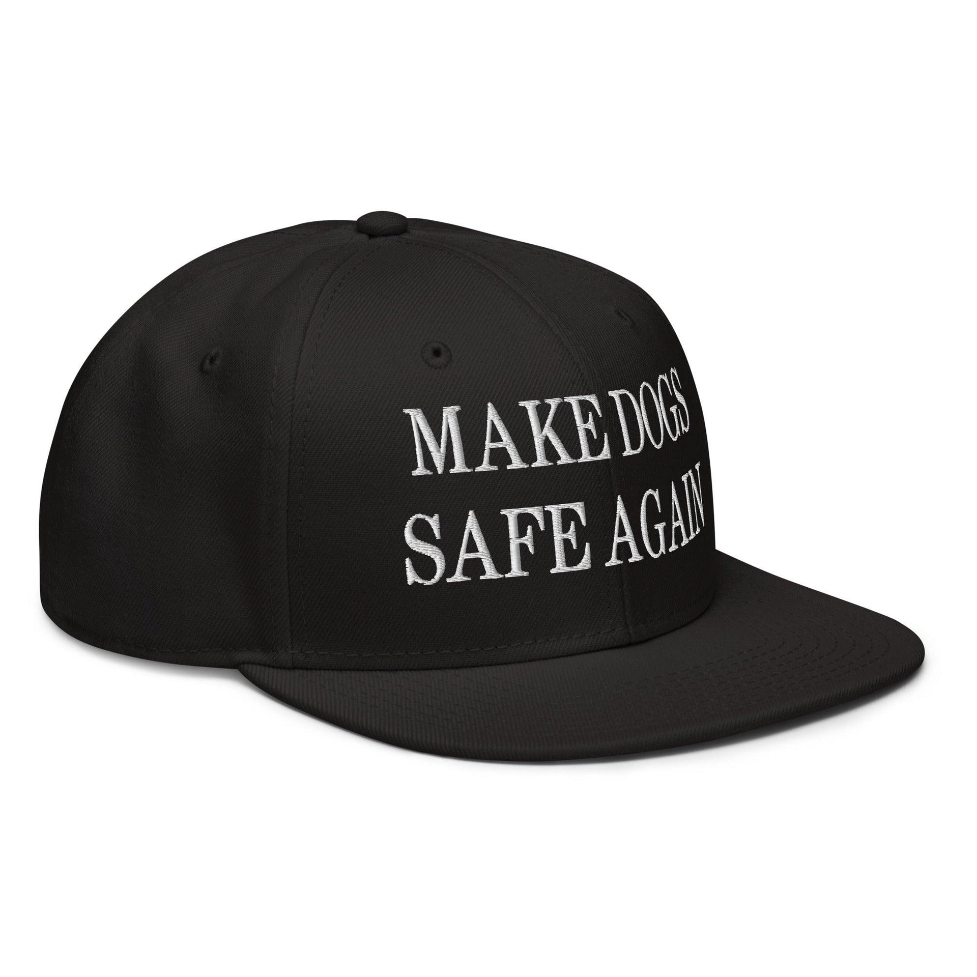 Make Dogs Safe Again Embroidered Flat Brim Bill Snapback Hat Capital Crowns Make Again Snapback Hats
