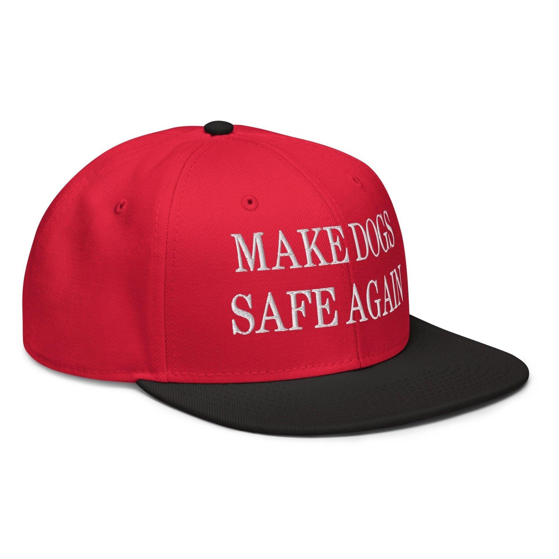 Make Dogs Safe Again Embroidered Flat Brim Bill Snapback Hat Capital Crowns Make Again Snapback Hats