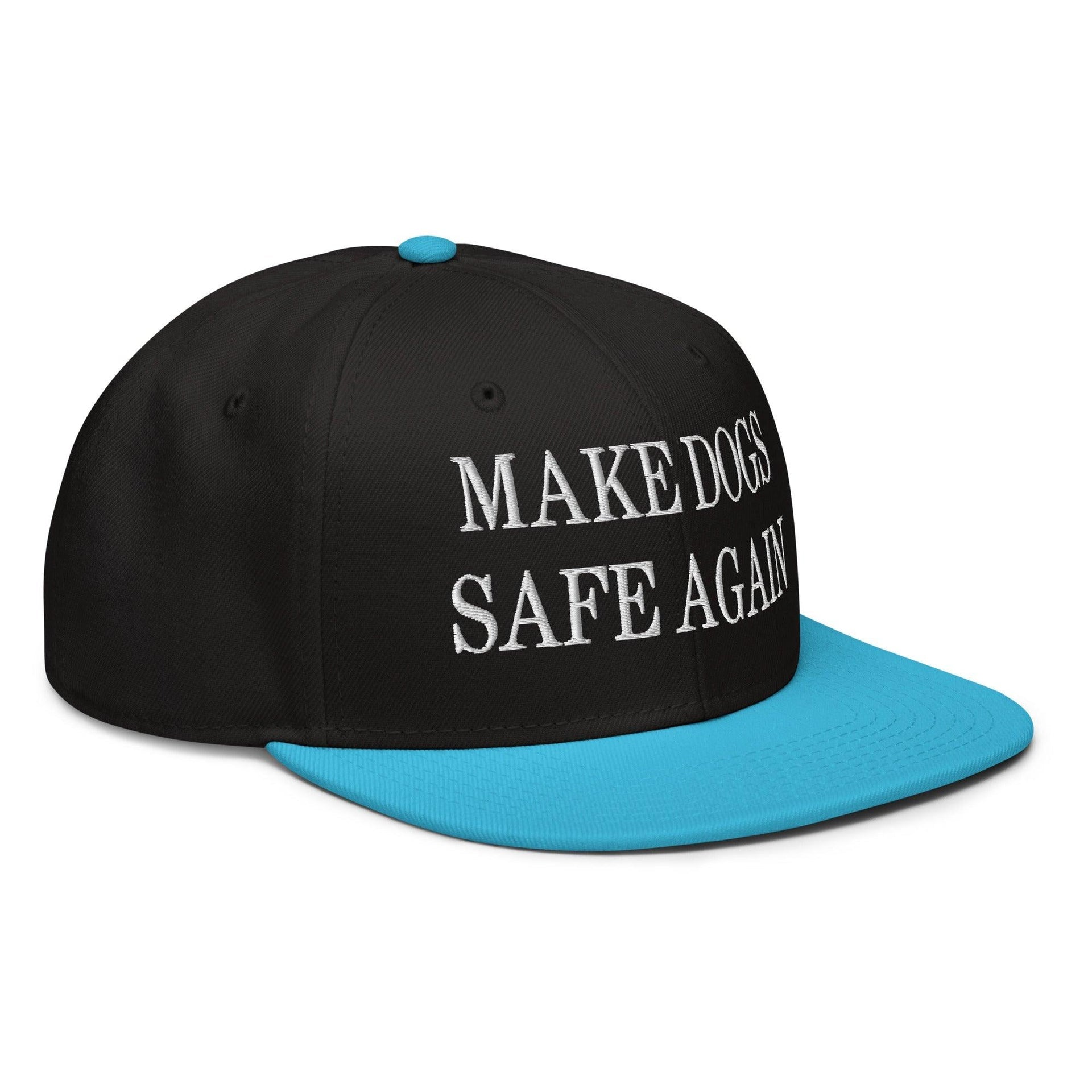 Make Dogs Safe Again Embroidered Flat Brim Bill Snapback Hat Capital Crowns Make Again Snapback Hats