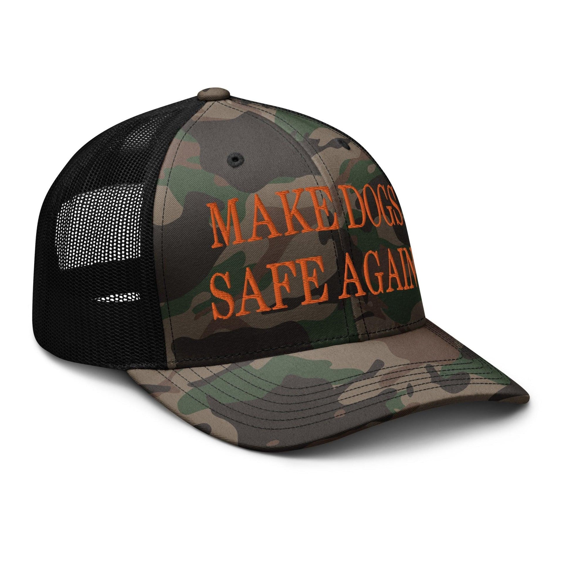Make Dogs Safe Again Embroidered Orange Camo Trucker Hat Capital Crowns Make Again Orange Camo Trucker Hats
