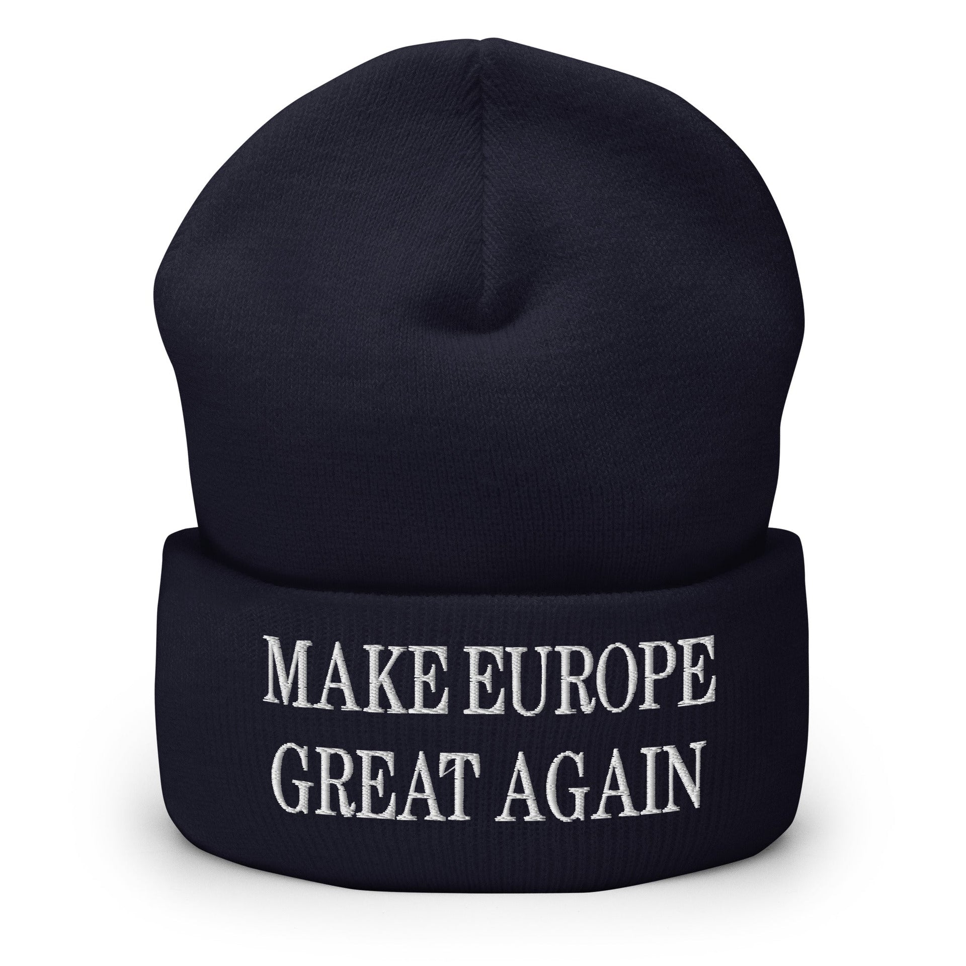 Make Europe Great Again Embroidered Knit Cuffed Beanie Navy Beanies Capital Crowns LADs Make Again