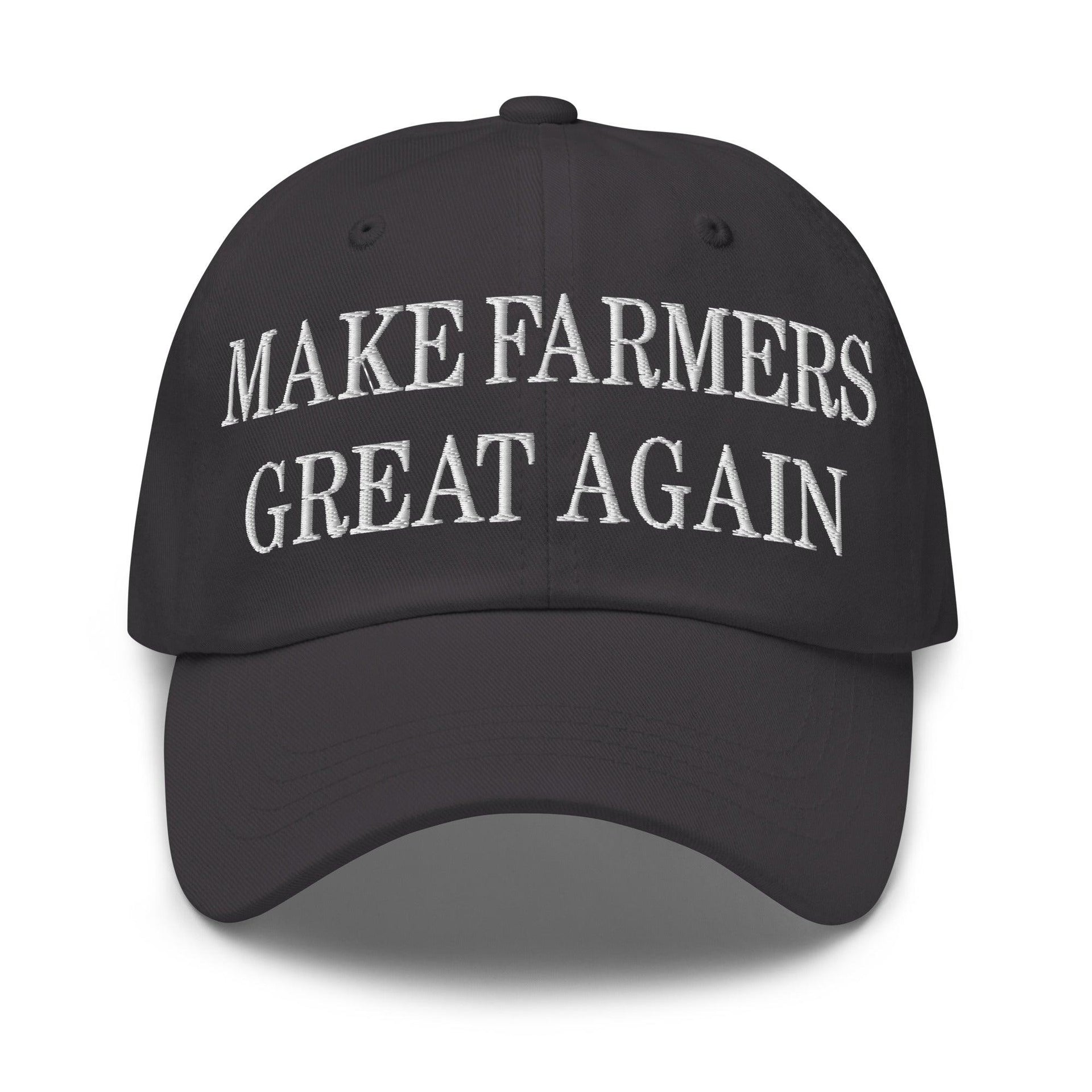 Make Farmers Great Again Embroidered Dad Hat Dark Grey Capital Crowns Dad Hats LADs Make Again